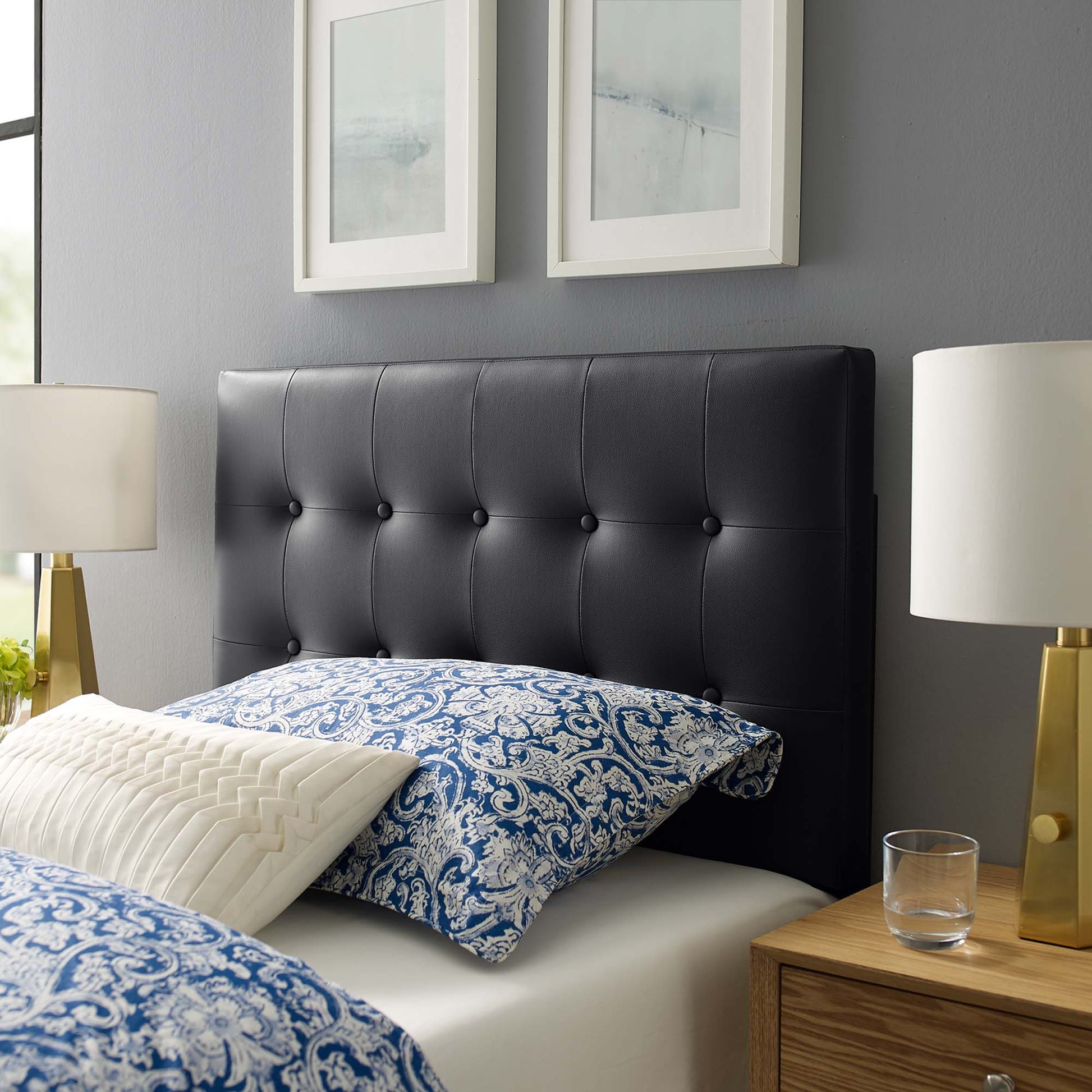 Emily Upholstered Vinyl Twin Headboard by Modway - Best Buy Furniture