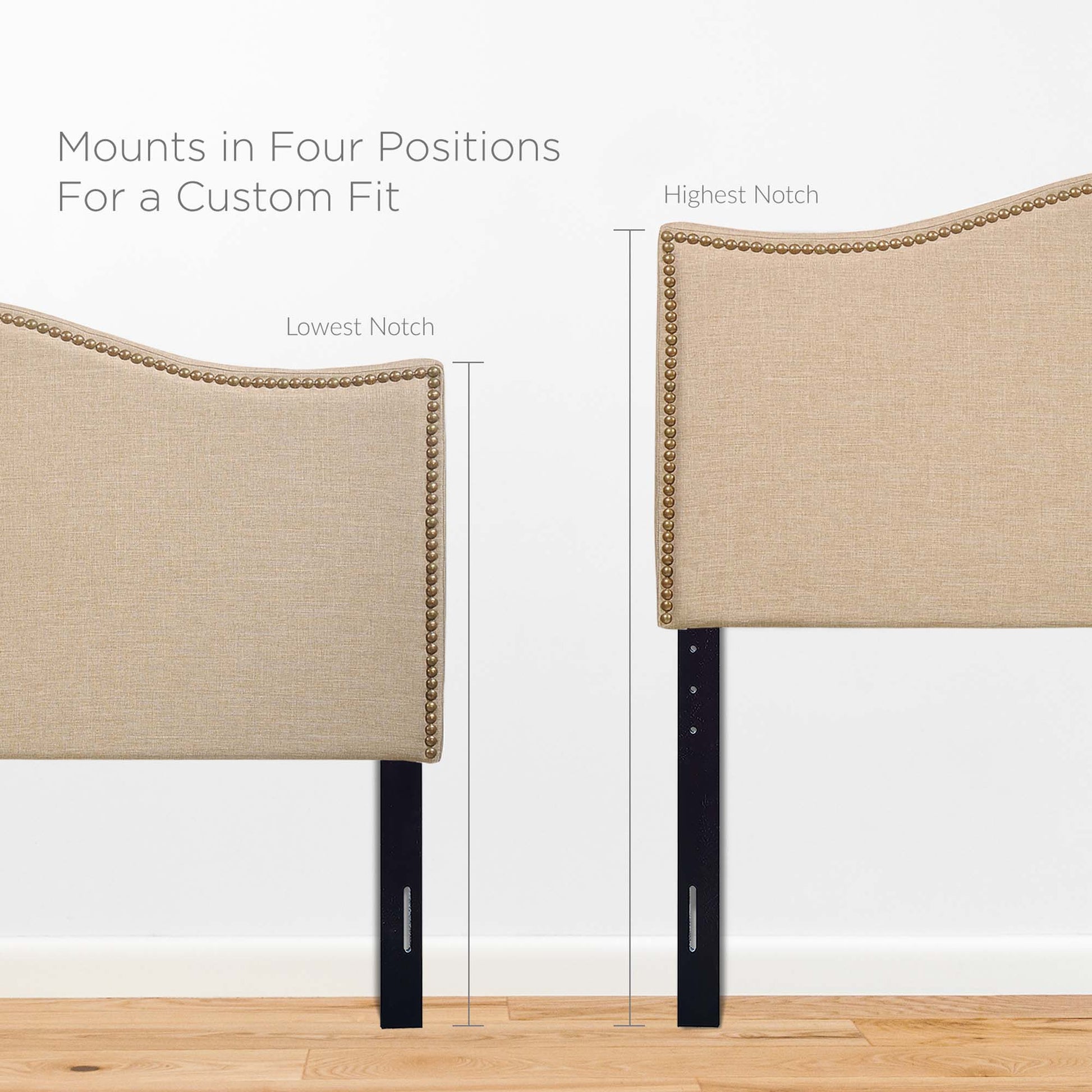 Curl Nailhead Upholstered Queen Headboard by Modway - Best Buy Furniture