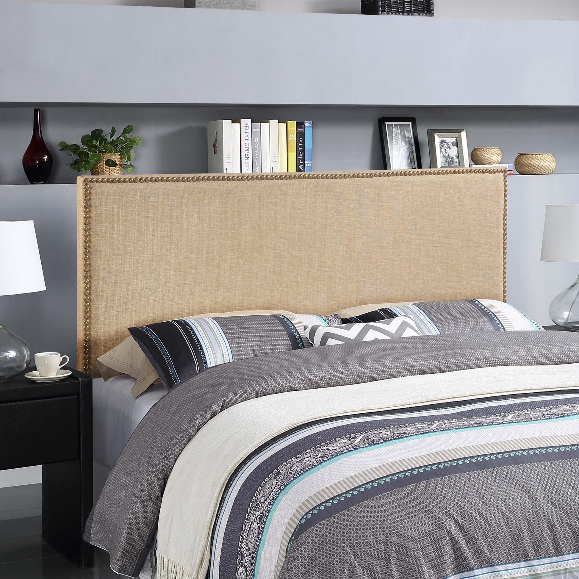 Region Nailhead Upholstered Queen Headboard by Modway - Best Buy Furniture