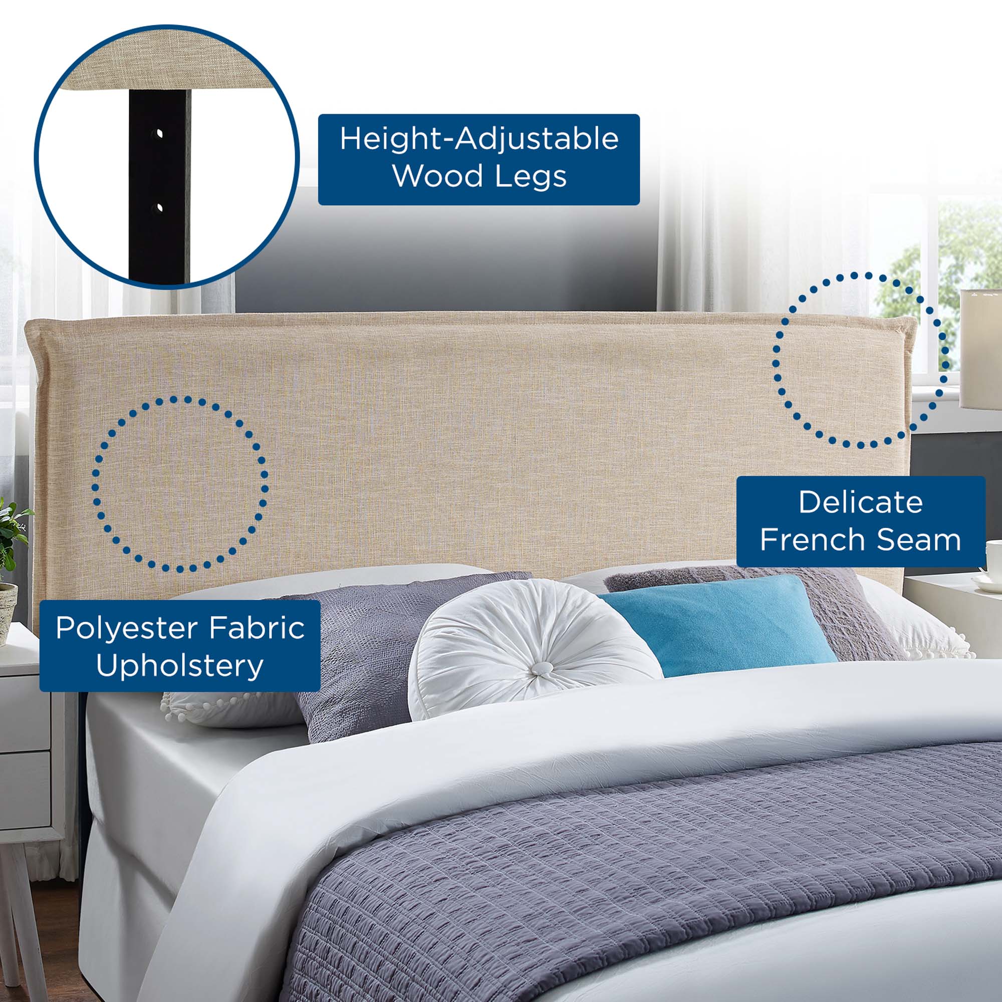 Camille Upholstered Fabric Queen Headboard by Modway - Best Buy Furniture