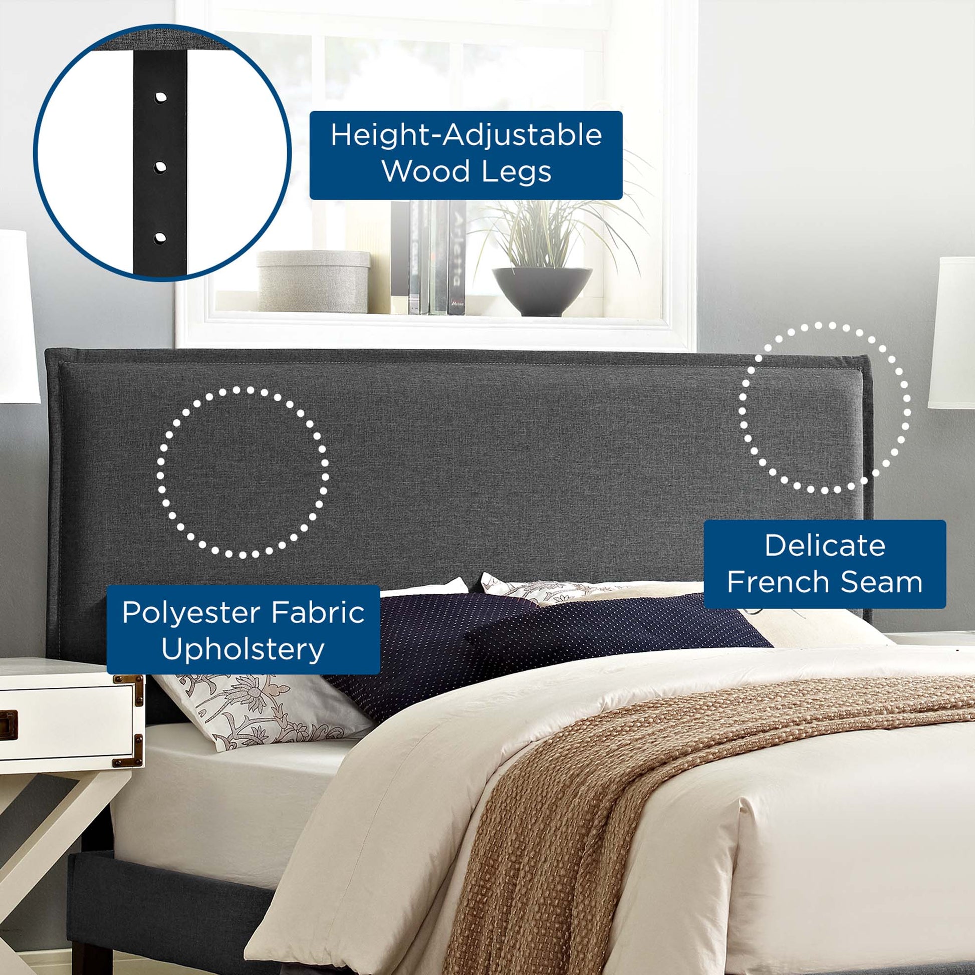 Camille Upholstered Fabric Queen Headboard by Modway - Best Buy Furniture