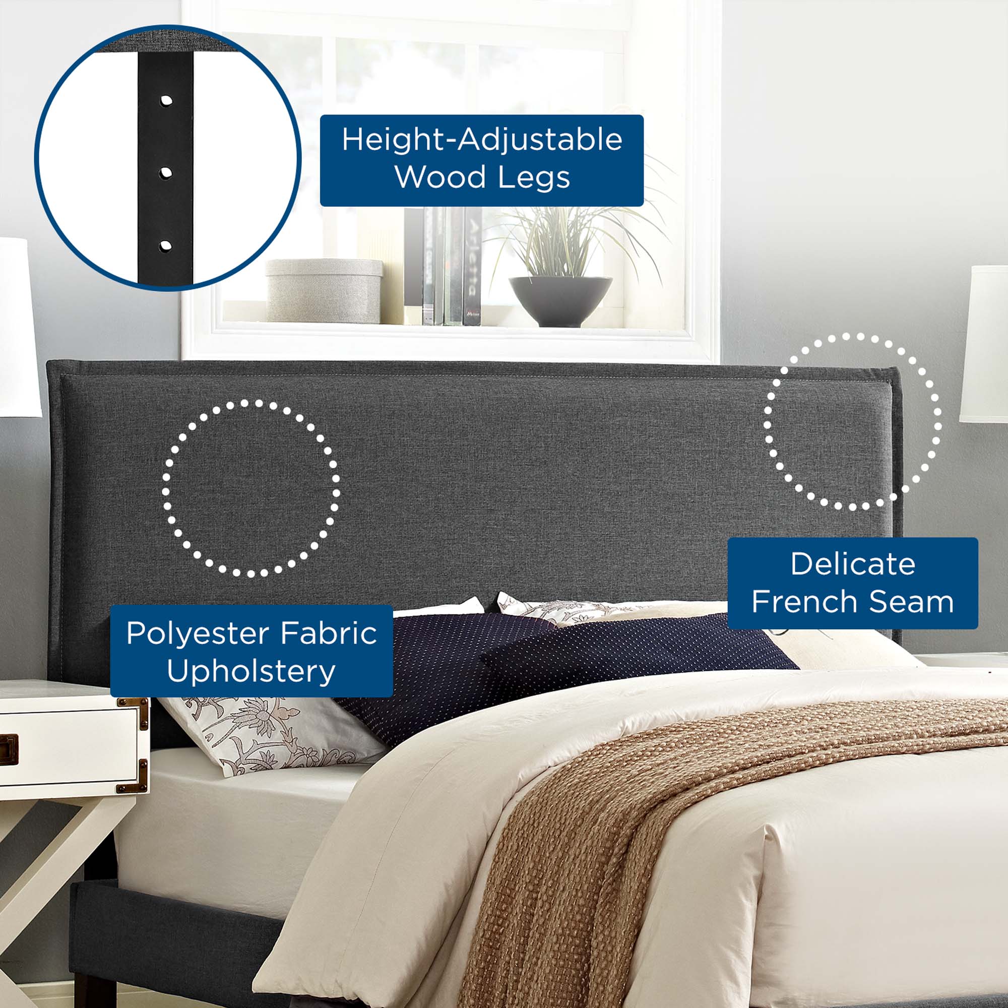 Camille Upholstered Fabric Queen Headboard by Modway - Best Buy Furniture