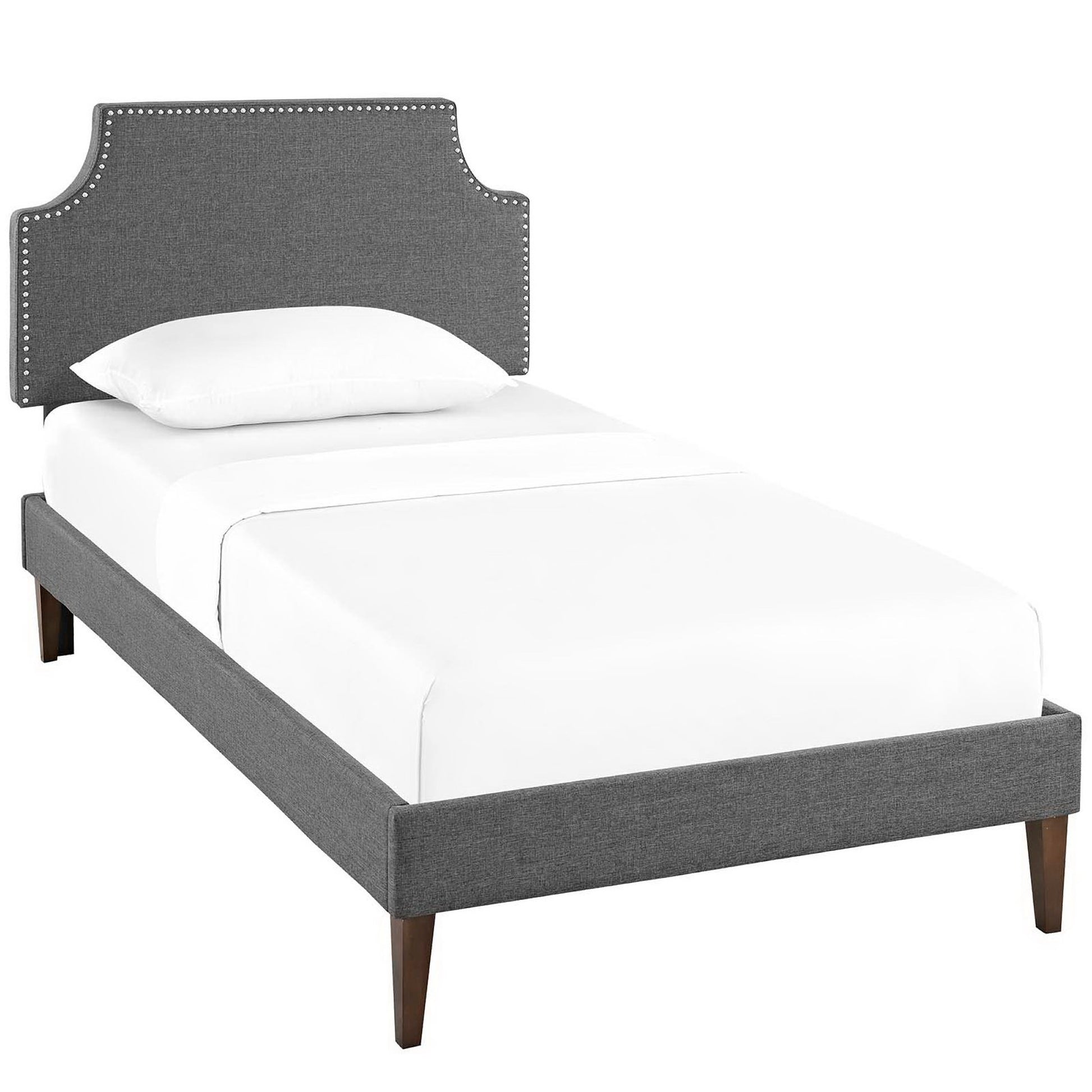 Laura Fabric Twin Platform Bed with Squared Tapered Legs by Modway - Best Buy Furniture