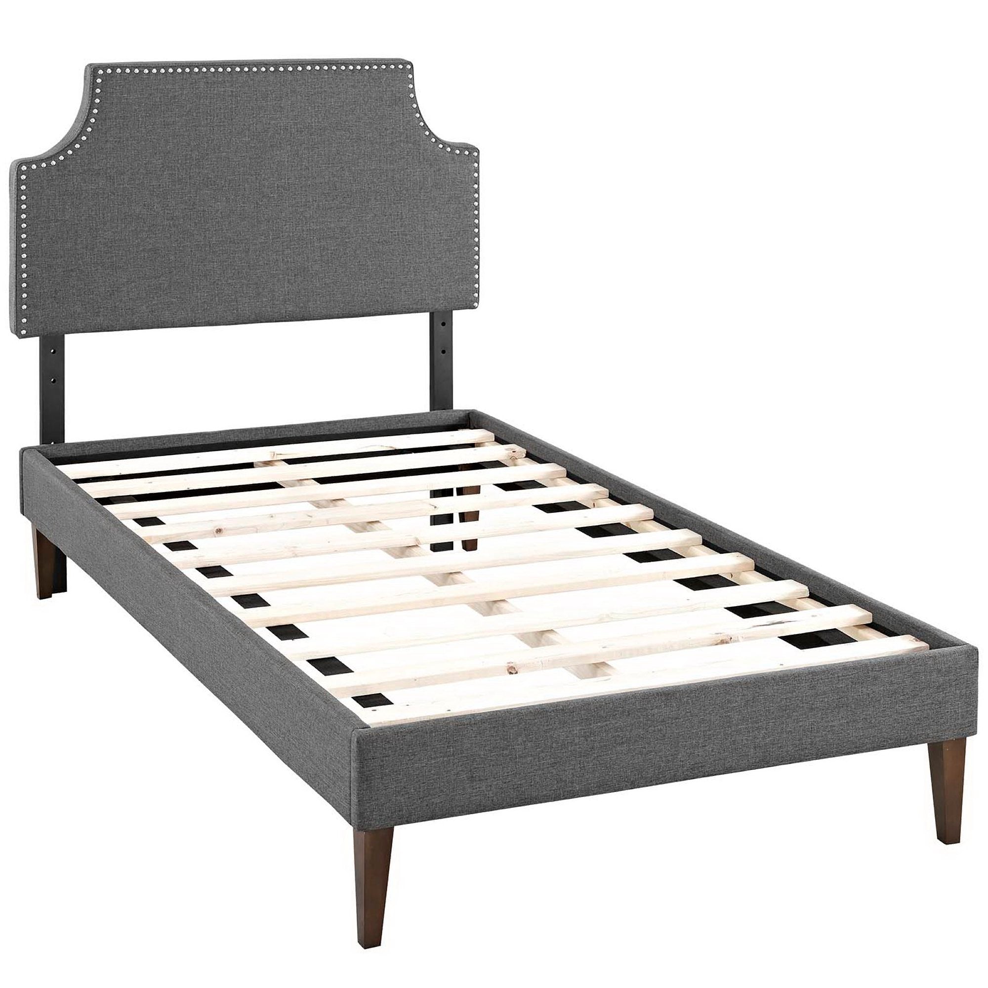 Laura Fabric Twin Platform Bed with Squared Tapered Legs by Modway