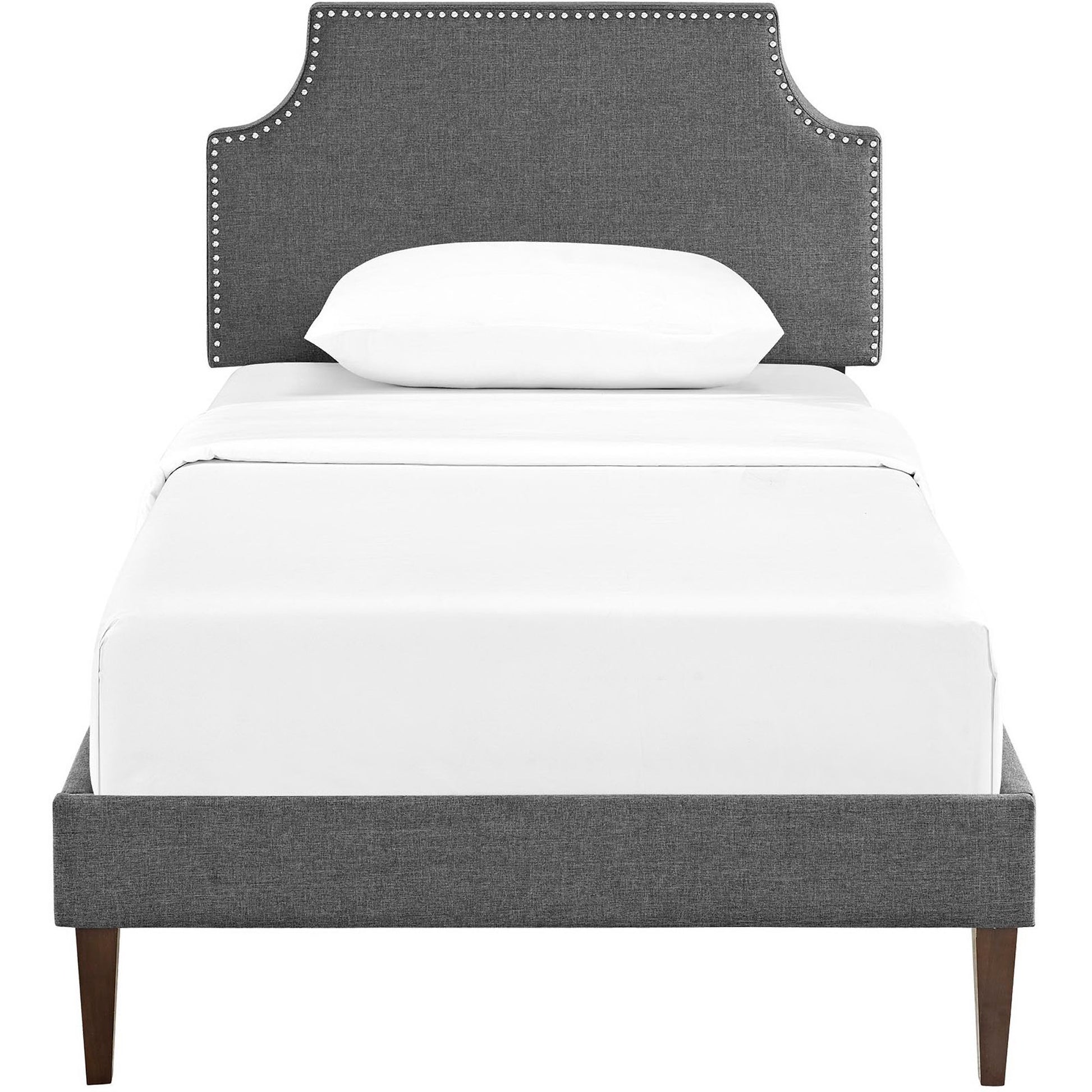 Laura Fabric Twin Platform Bed with Squared Tapered Legs by Modway - Best Buy Furniture
