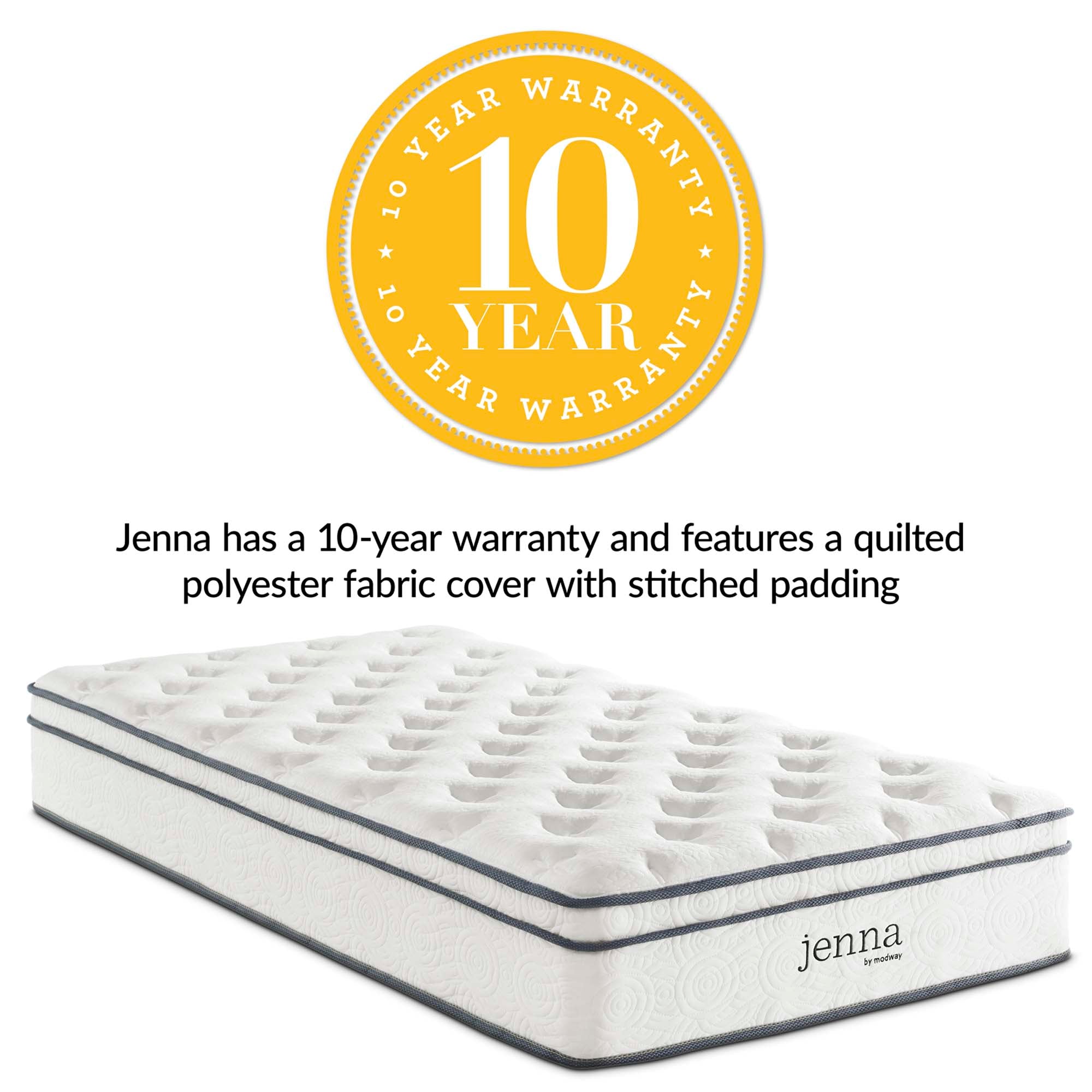 Jenna 10" Innerspring and Foam Twin Mattress by Modway - Best Buy Furniture