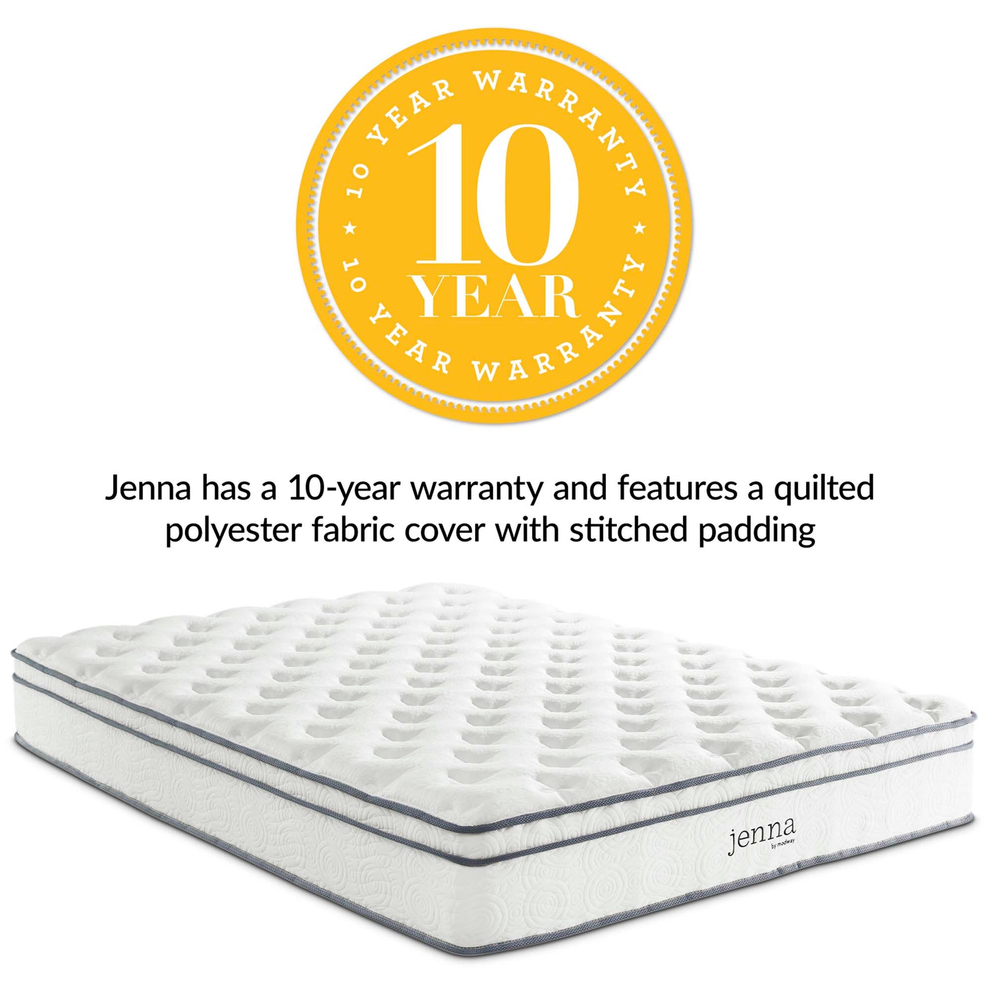 Jenna 10" Innerspring and Foam Full Mattress by Modway - Best Buy Furniture