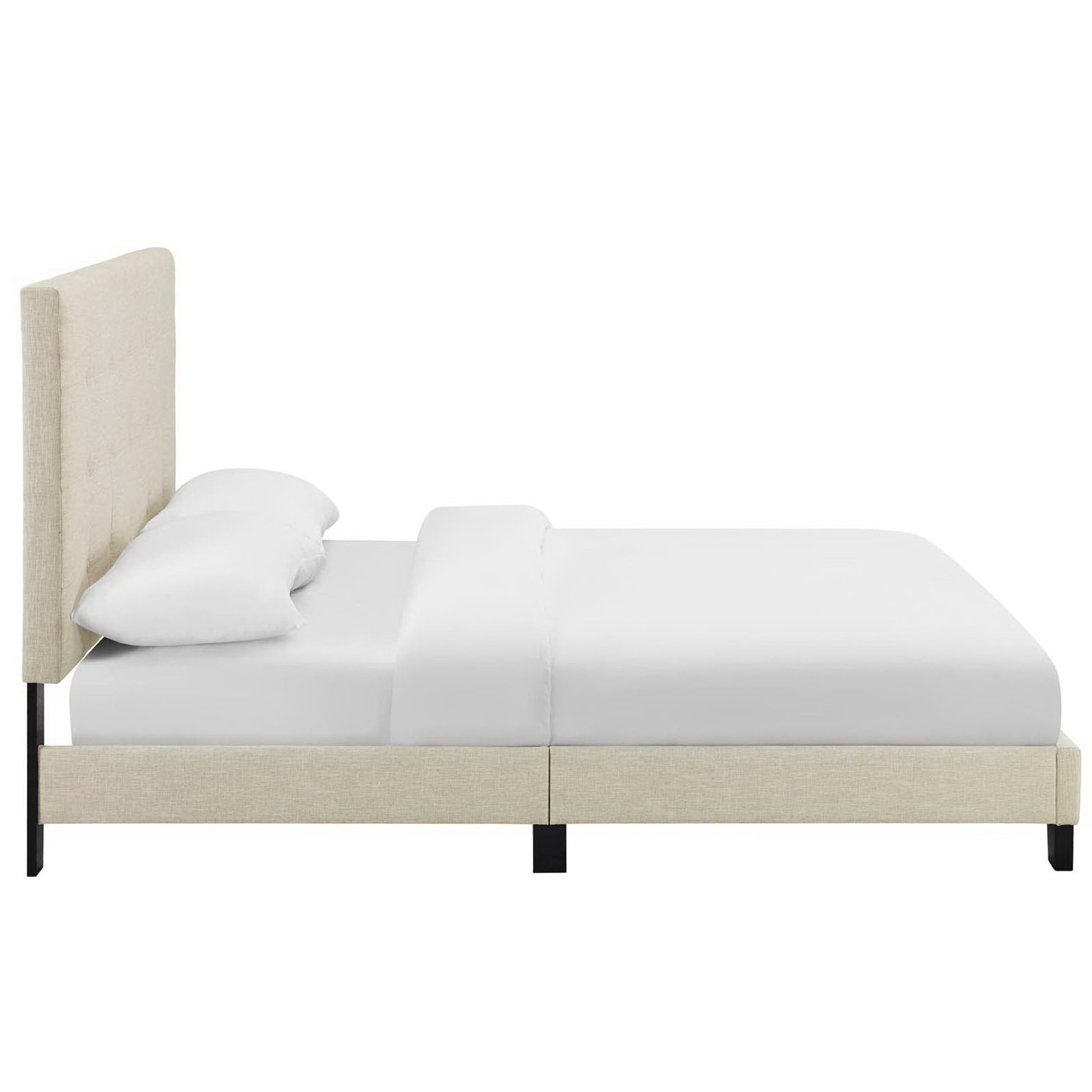 Melanie Tufted Button Upholstered Fabric Queen Platform Bed by Modway - Best Buy Furniture