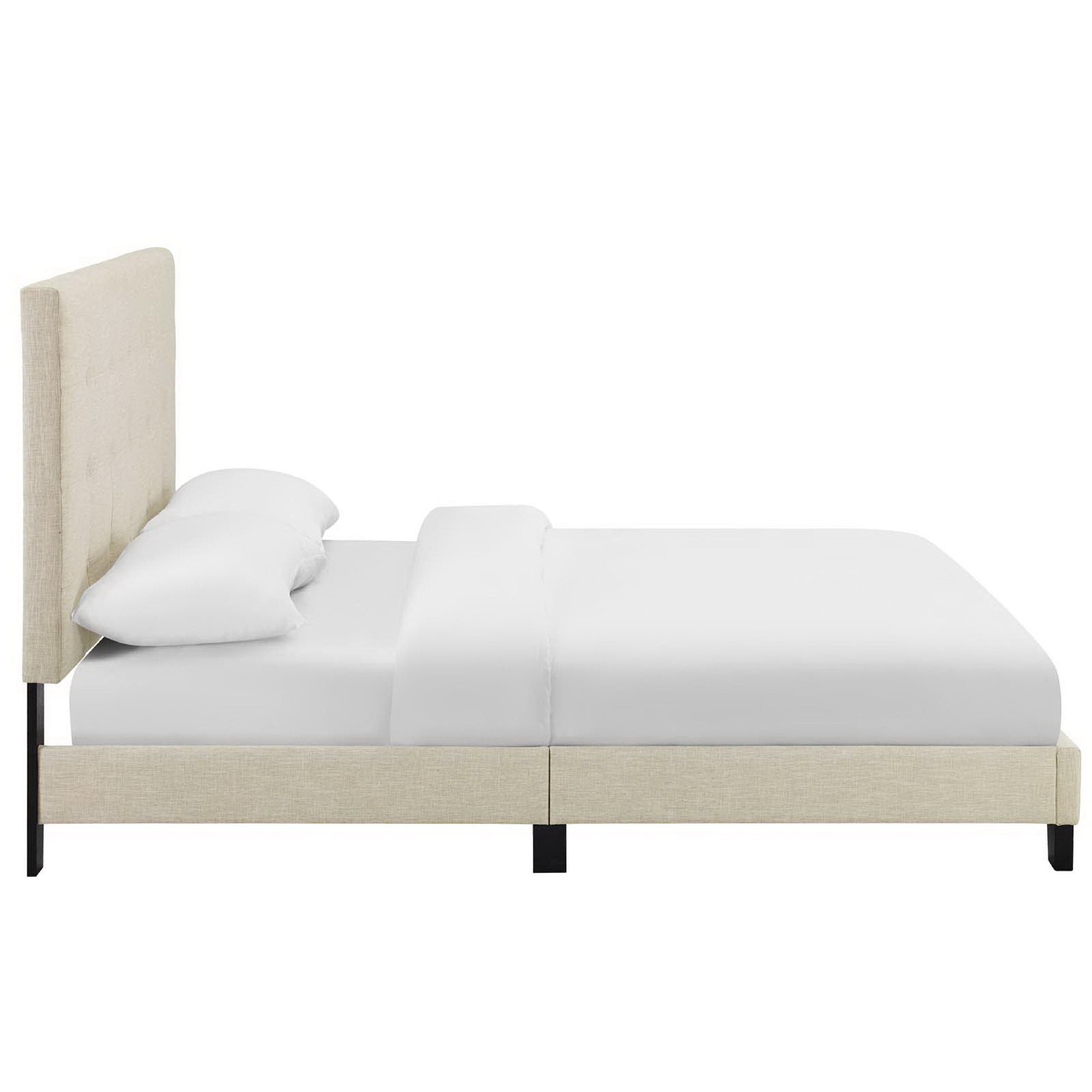 Melanie Tufted Button Upholstered Fabric Queen Platform Bed by Modway - Best Buy Furniture