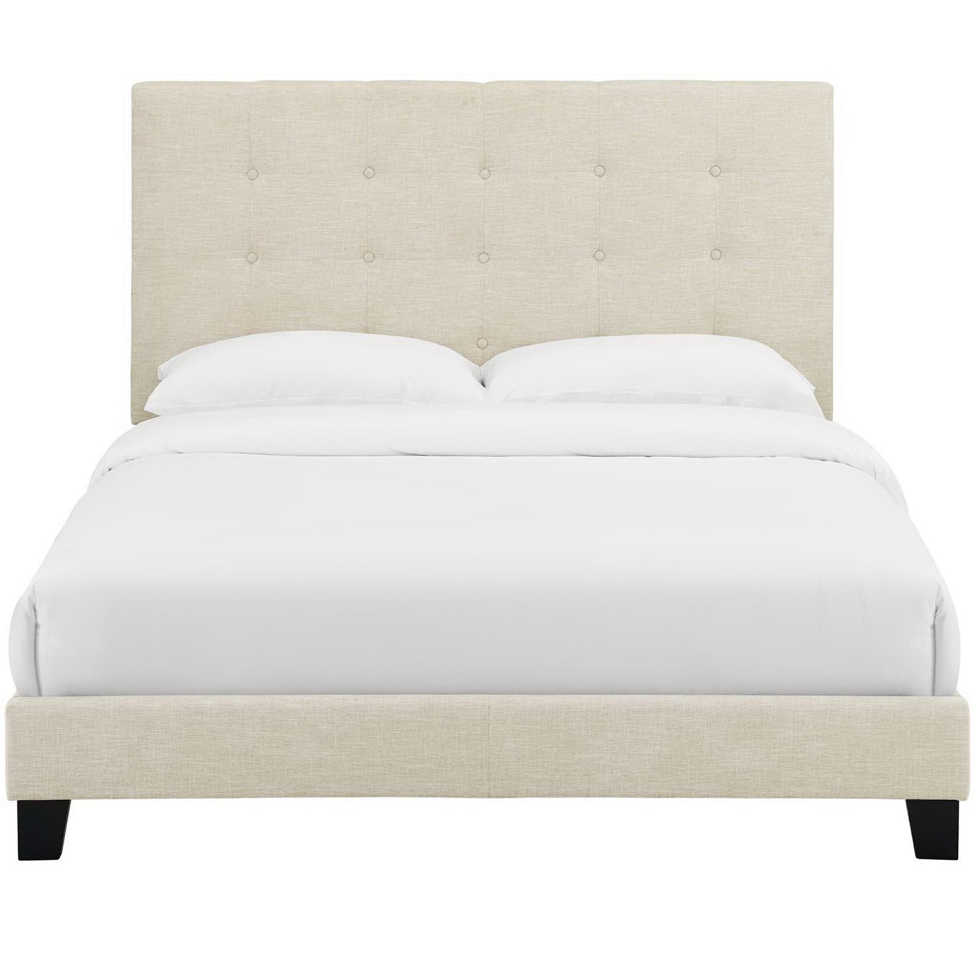 Melanie Tufted Button Upholstered Fabric Queen Platform Bed by Modway - Best Buy Furniture
