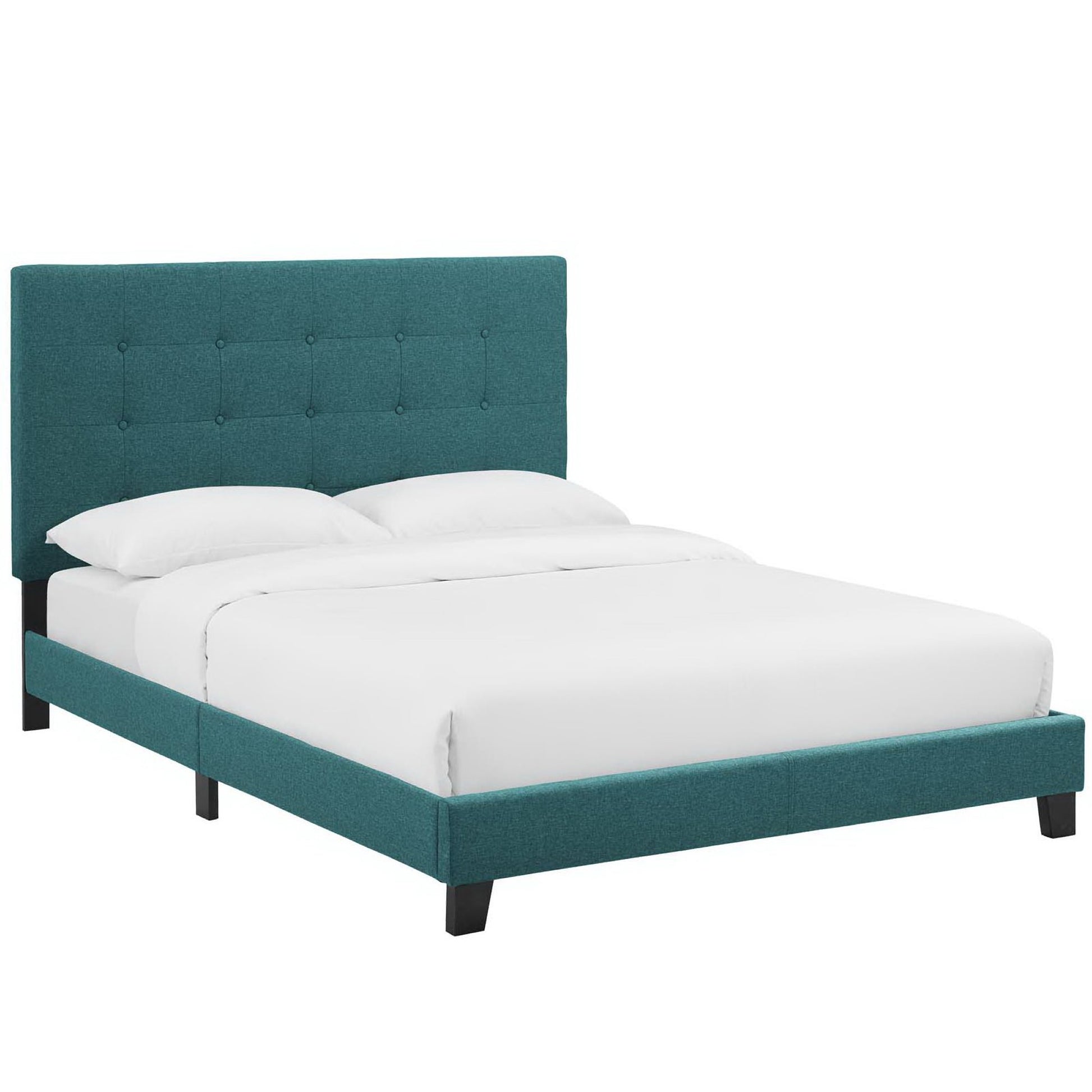 Melanie Tufted Button Upholstered Fabric Queen Platform Bed by Modway - Best Buy Furniture