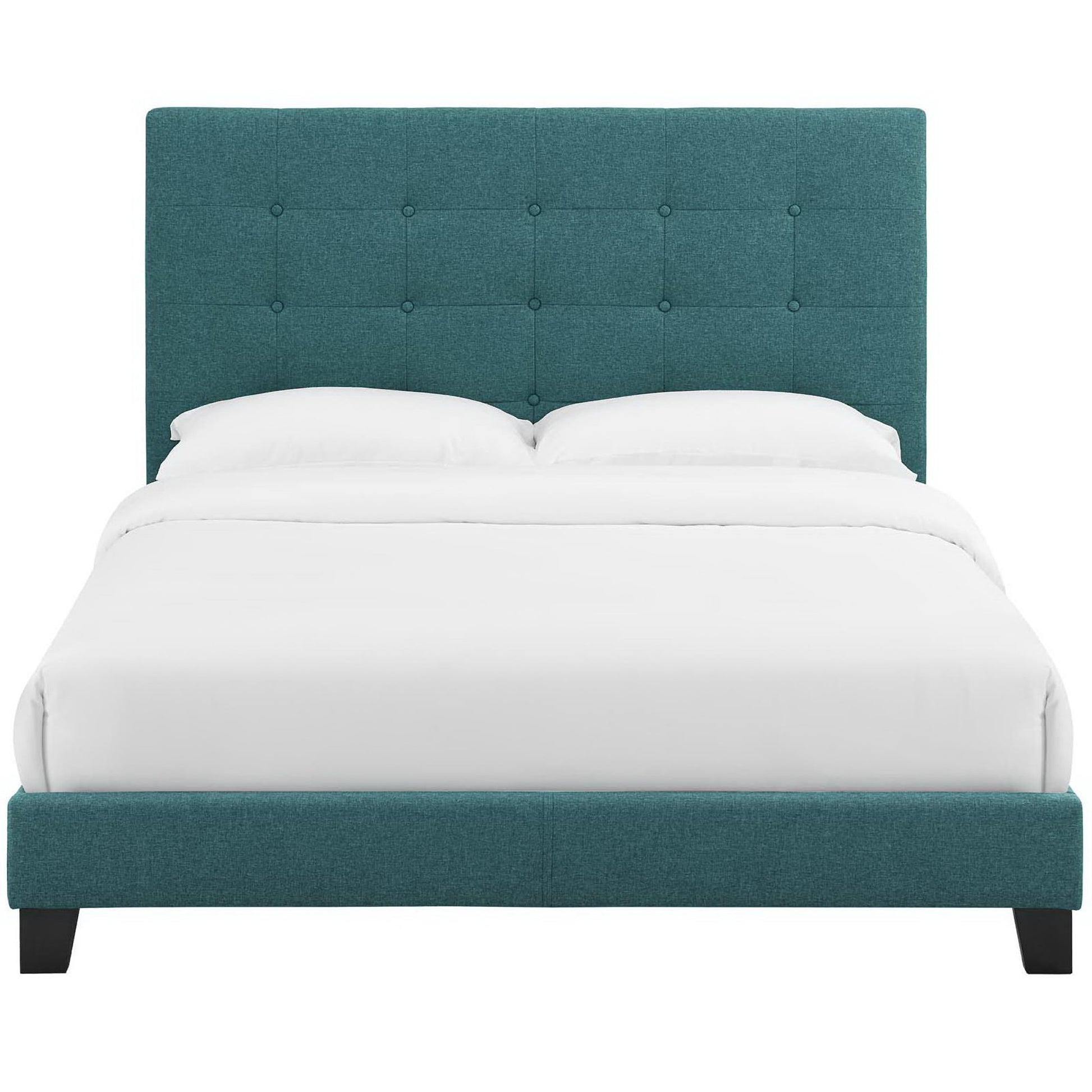 Melanie Tufted Button Upholstered Fabric Queen Platform Bed by Modway - Best Buy Furniture