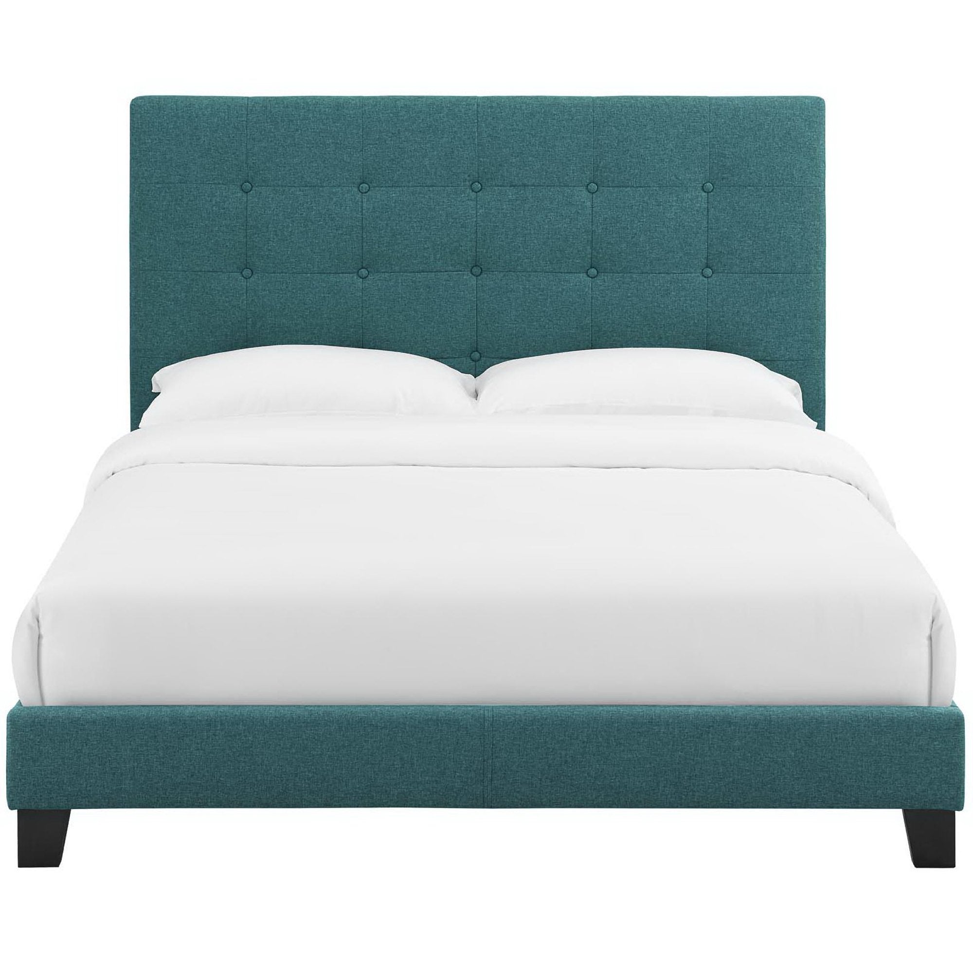 Melanie Tufted Button Upholstered Fabric Queen Platform Bed by Modway - Best Buy Furniture