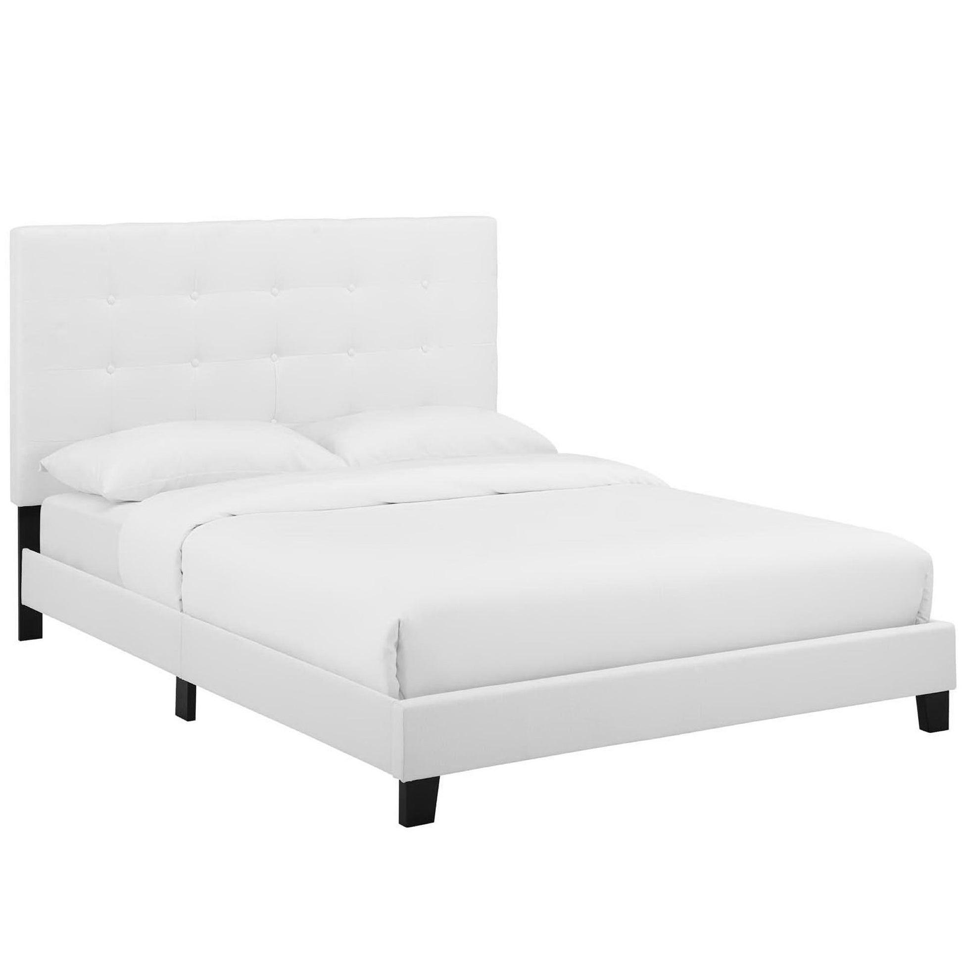 Melanie Tufted Button Upholstered Fabric Queen Platform Bed by Modway - Best Buy Furniture