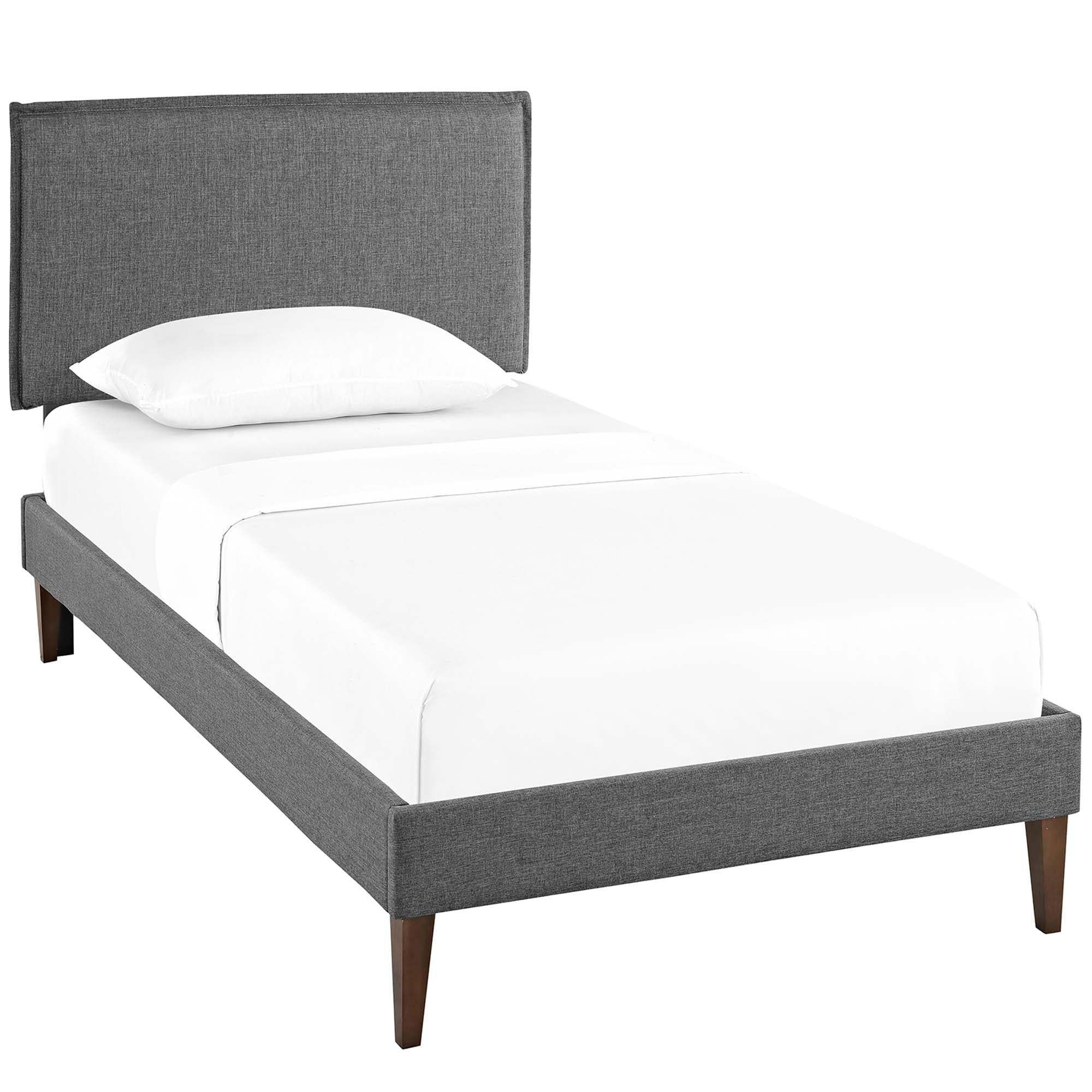 Amaris Fabric Twin Platform Bed with Squared Tapered Legs by Modway