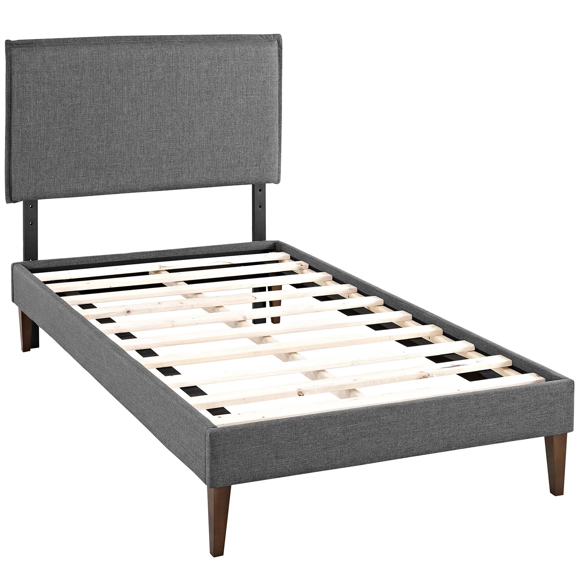 Amaris Fabric Twin Platform Bed with Squared Tapered Legs by Modway