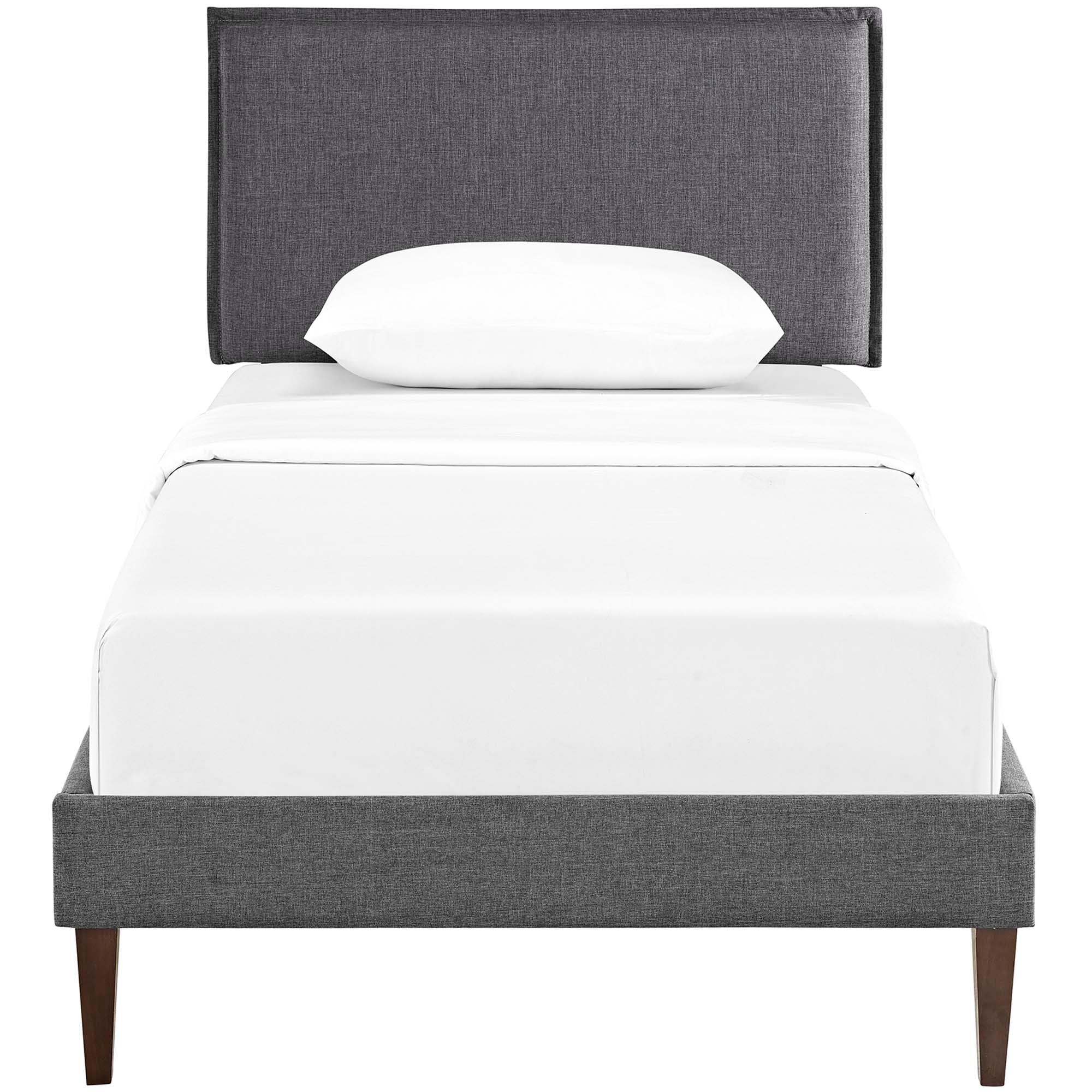 Amaris Fabric Twin Platform Bed with Squared Tapered Legs by Modway - Best Buy Furniture
