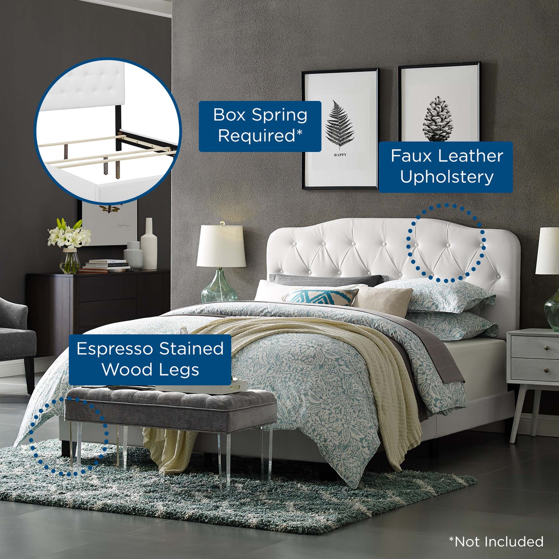 Amelia Faux Leather Full Bed by Modway - Best Buy Furniture