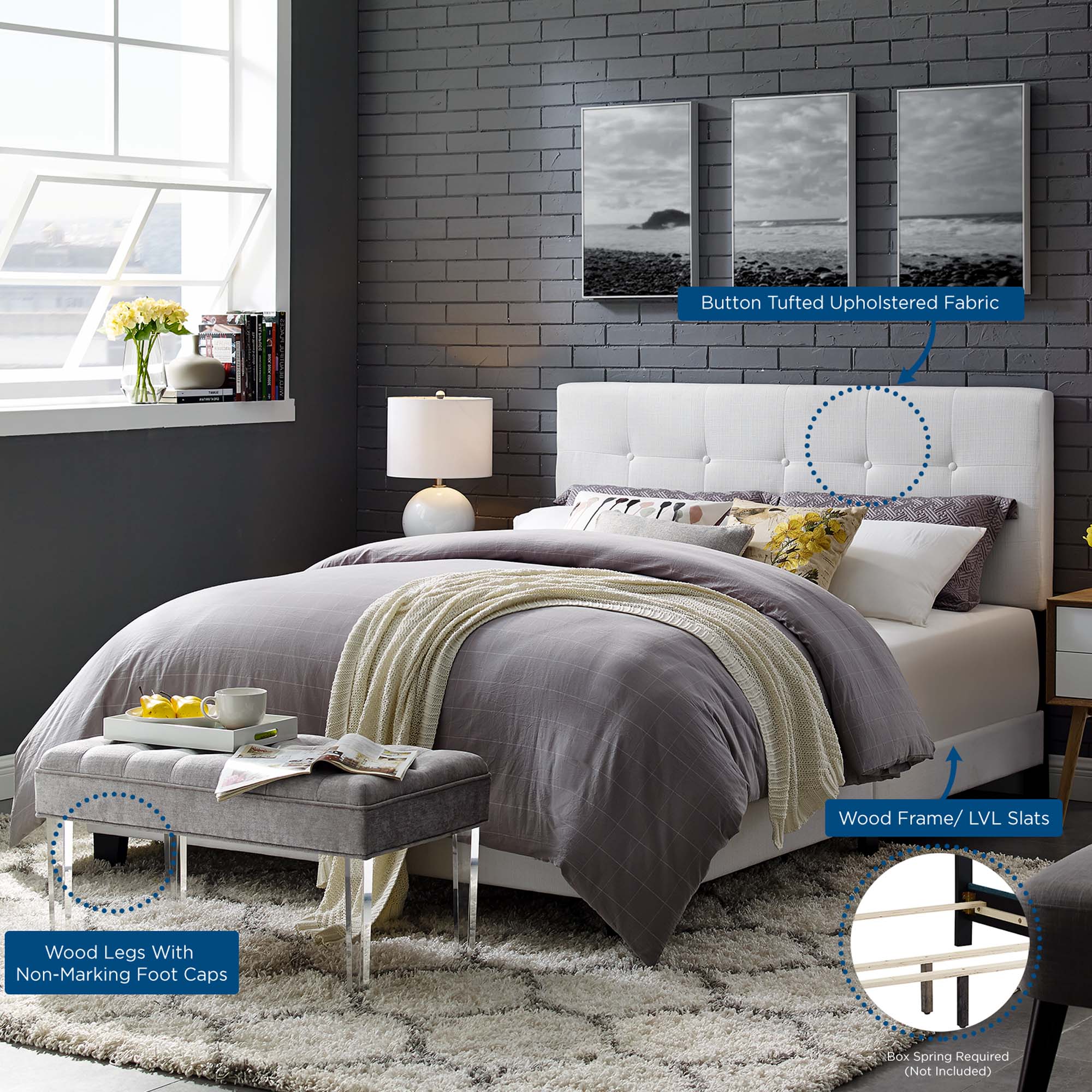 Amira Upholstered Fabric Full Bed by Modway - Best Buy Furniture