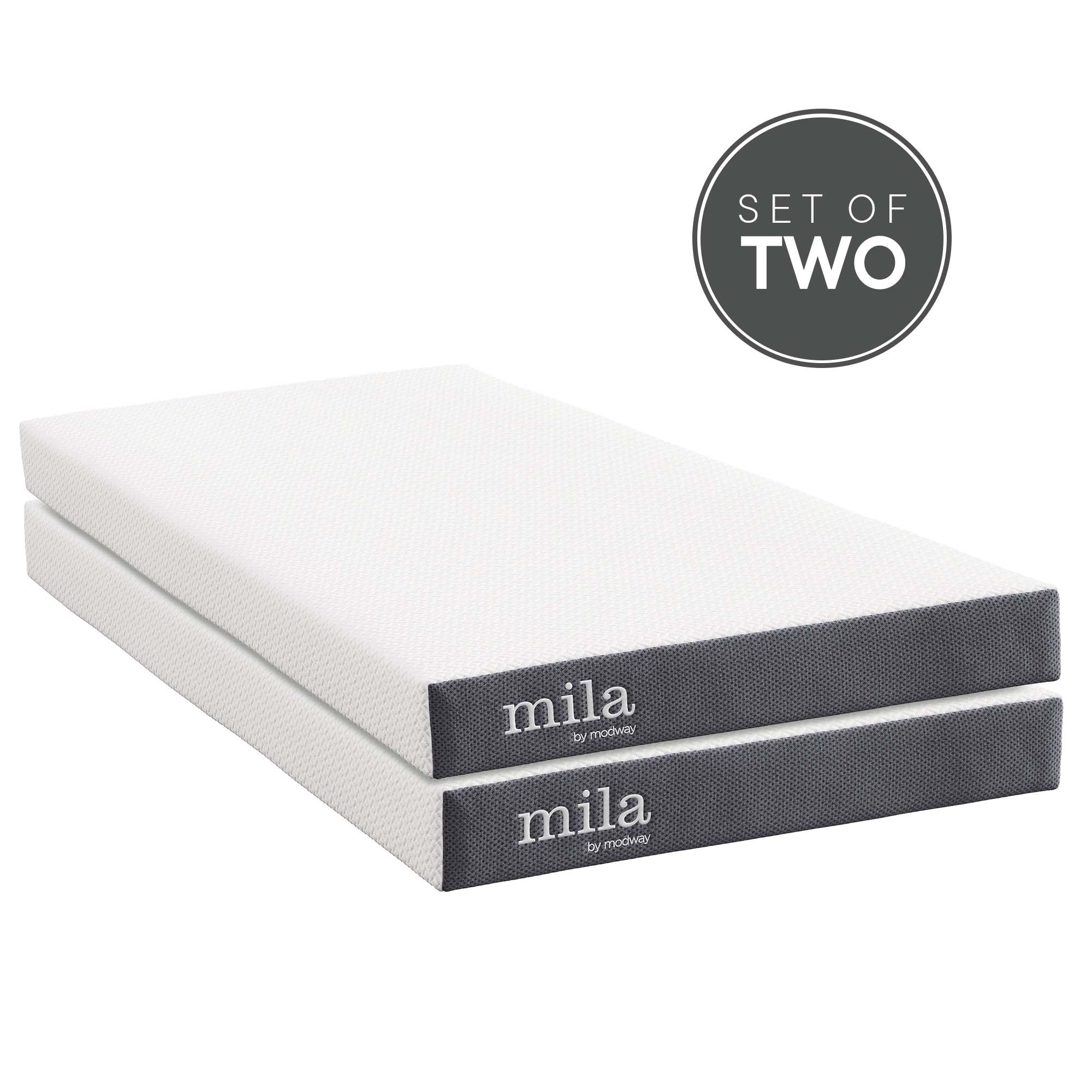 Mila 6" Foam Twin Mattress Set of 2 by Modway