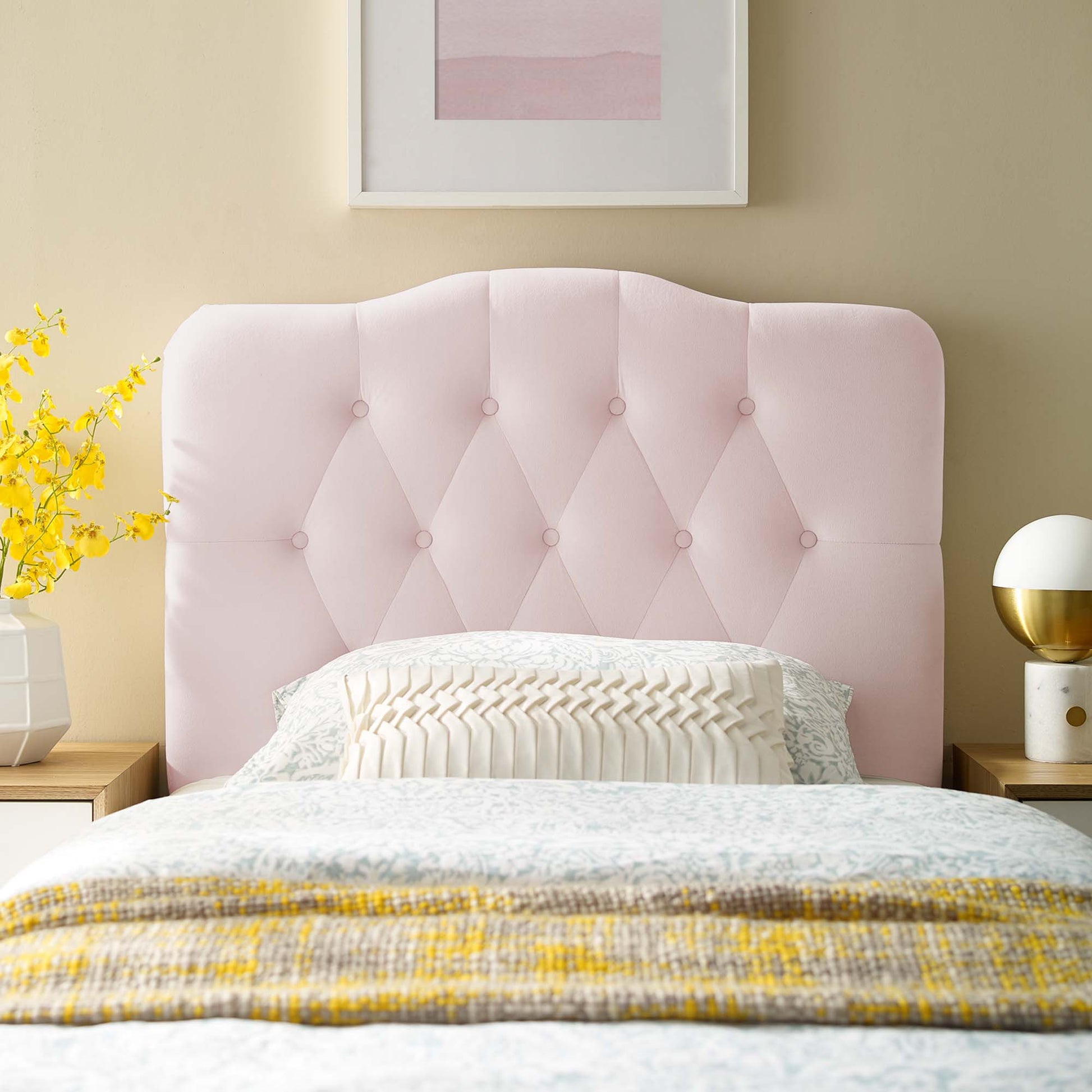 Annabel Diamond Tufted Performance Velvet Twin Headboard by Modway - Best Buy Furniture