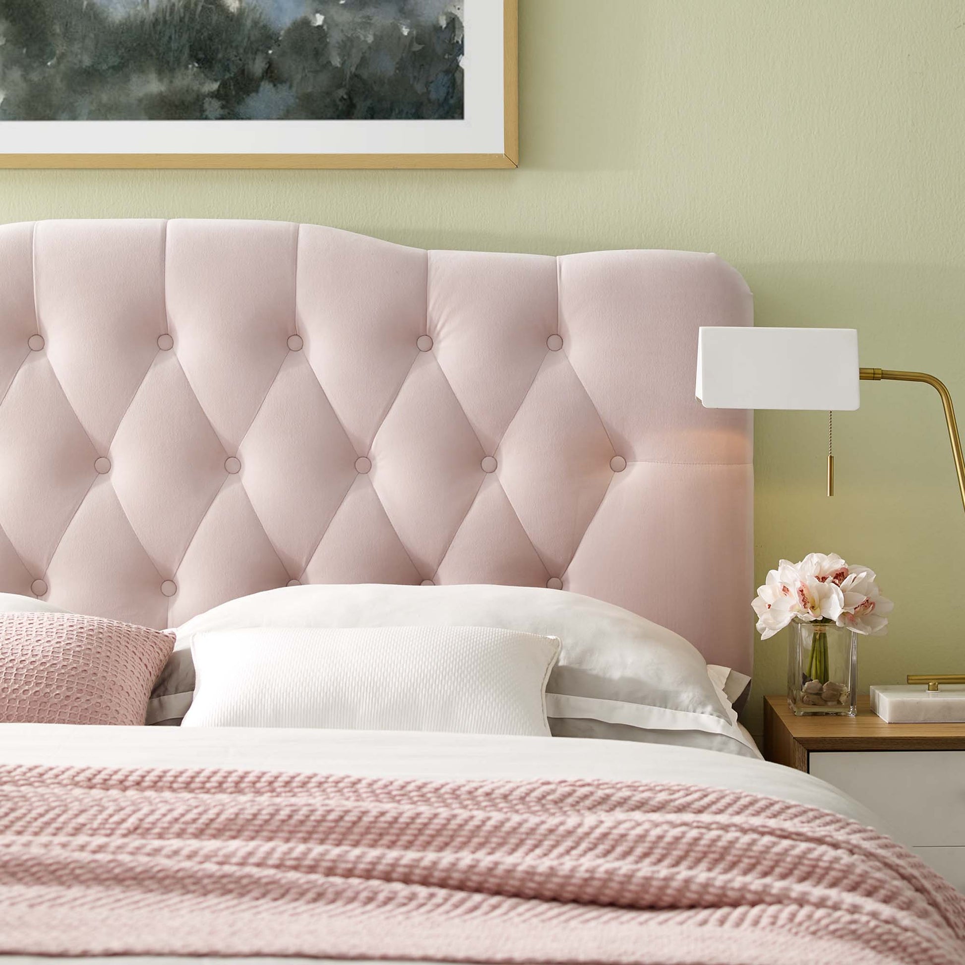 Annabel Diamond Tufted Performance Velvet Full Headboard by Modway - Best Buy Furniture