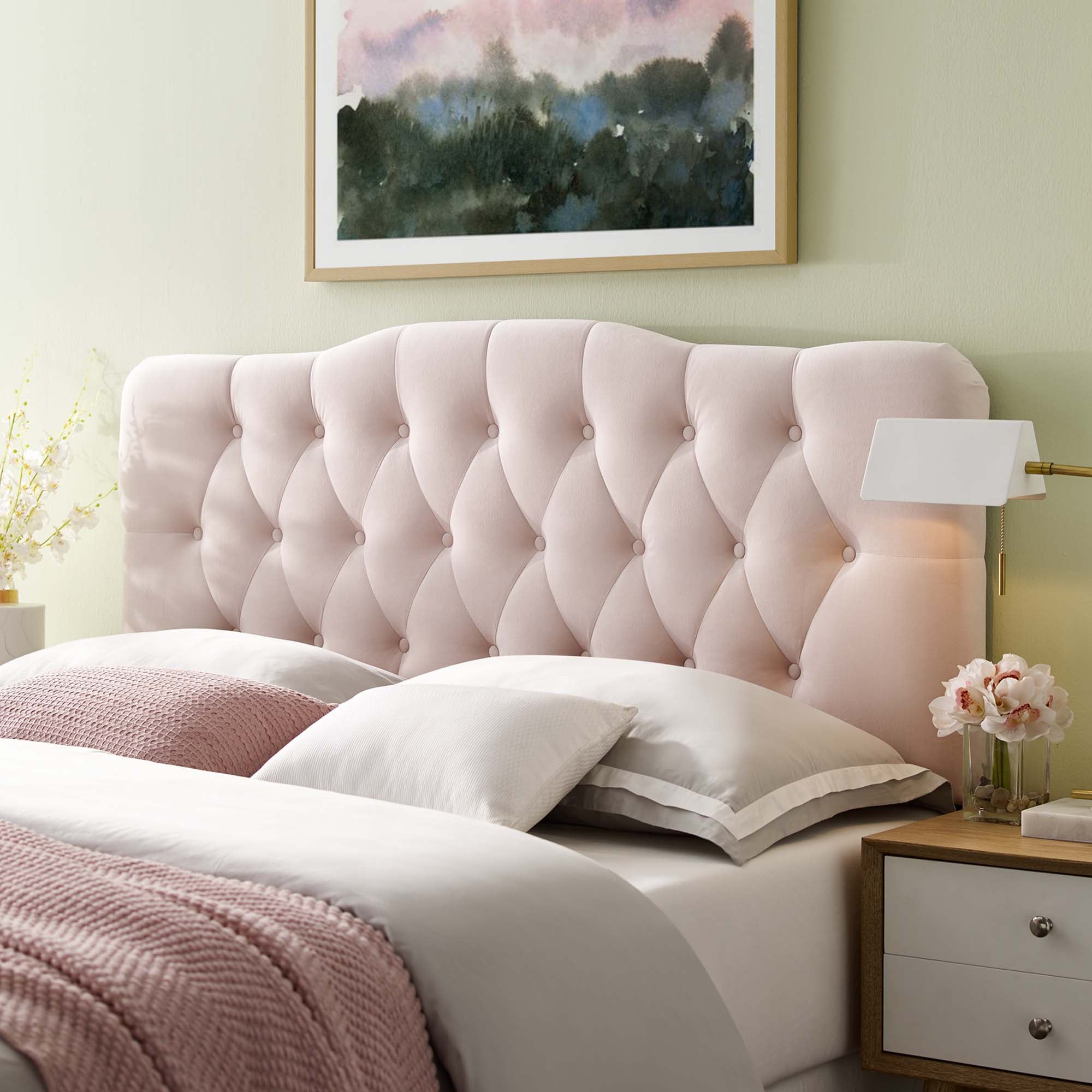 Annabel Diamond Tufted Performance Velvet Full Headboard by Modway - Best Buy Furniture
