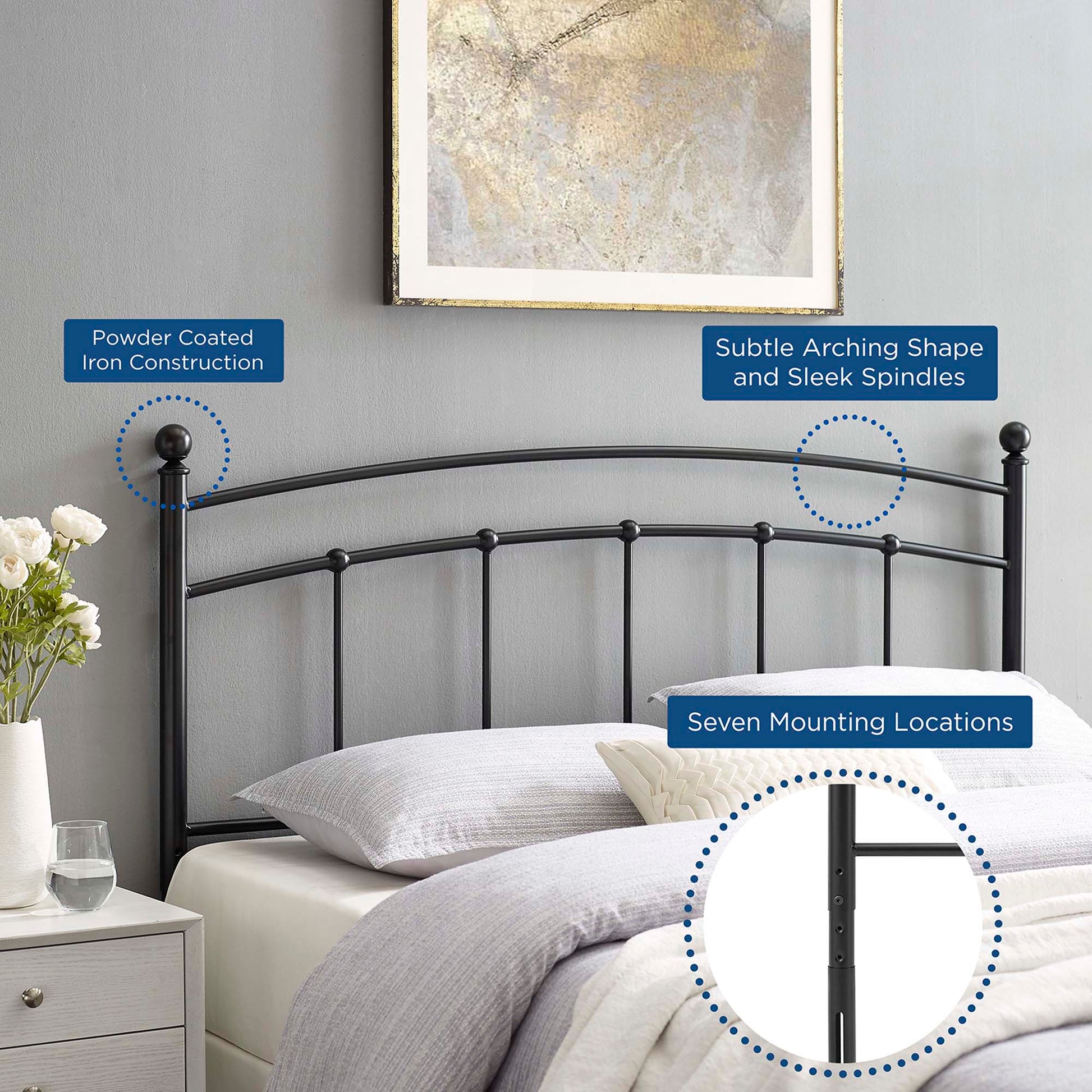 Abigail Metal Twin Headboard by Modway - Best Buy Furniture
