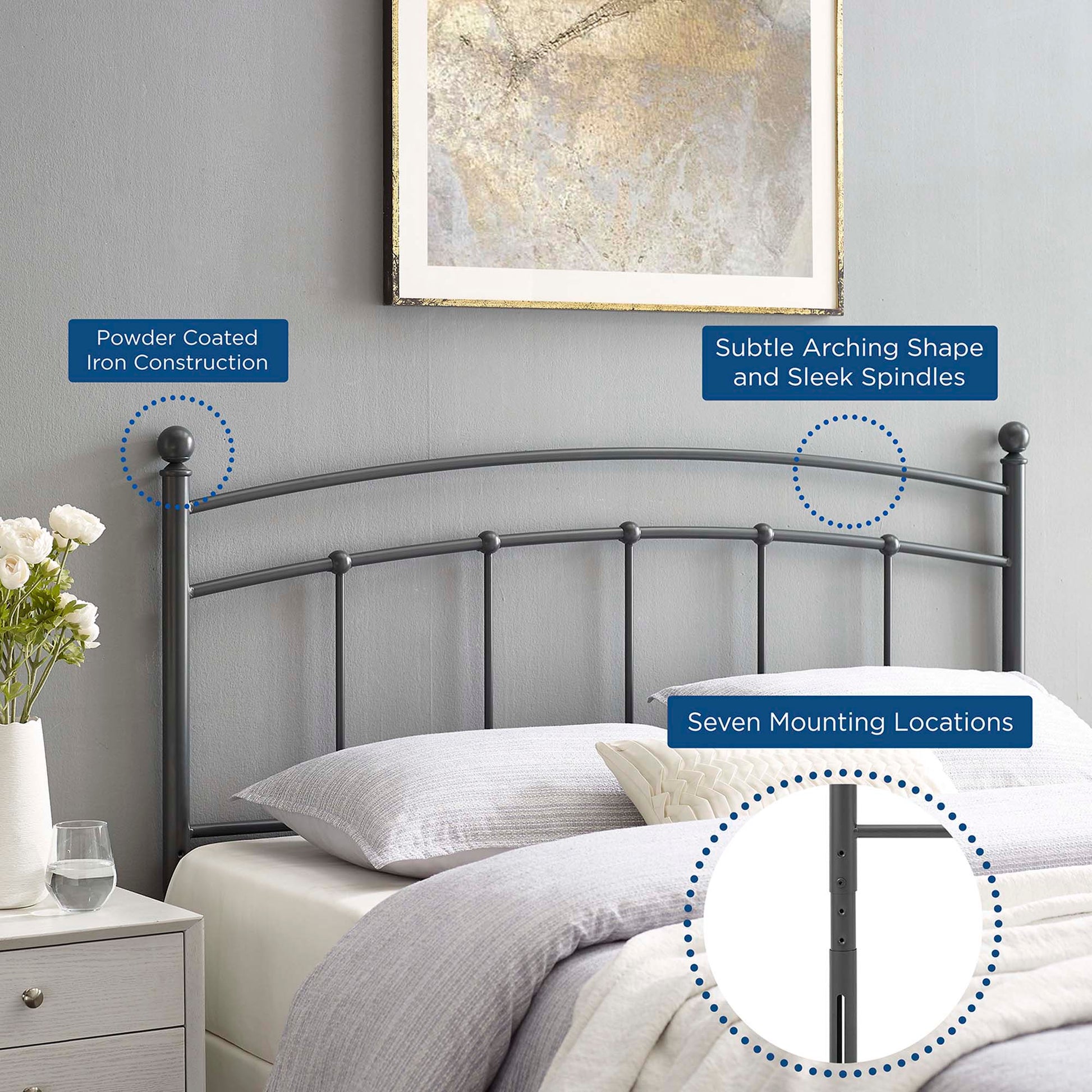 Abigail Metal Queen Headboard by Modway - Best Buy Furniture