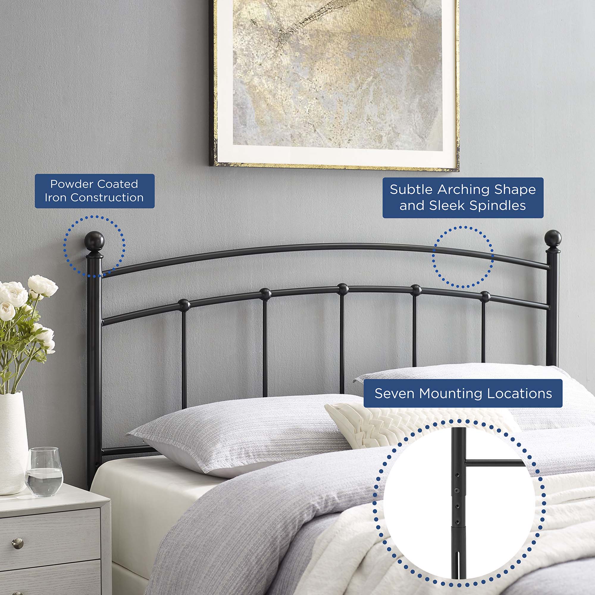 Abigail Metal King Headboard by Modway