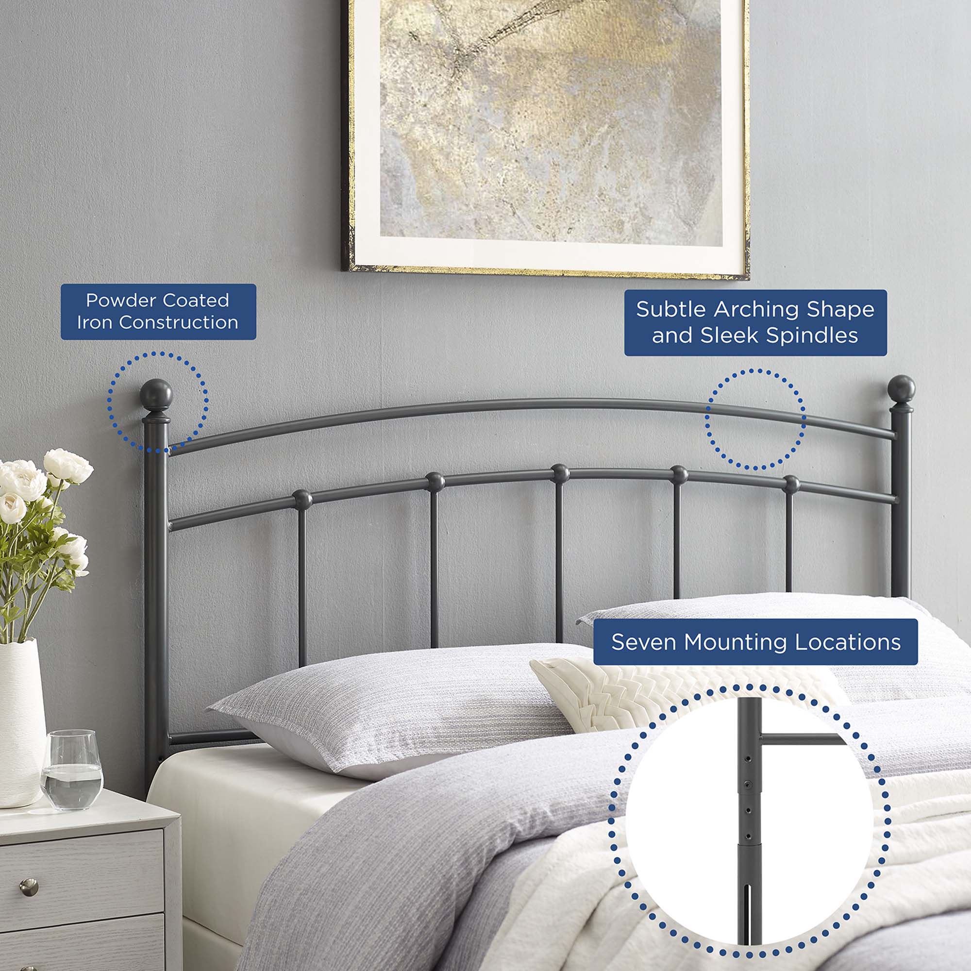 Abigail Metal King Headboard by Modway