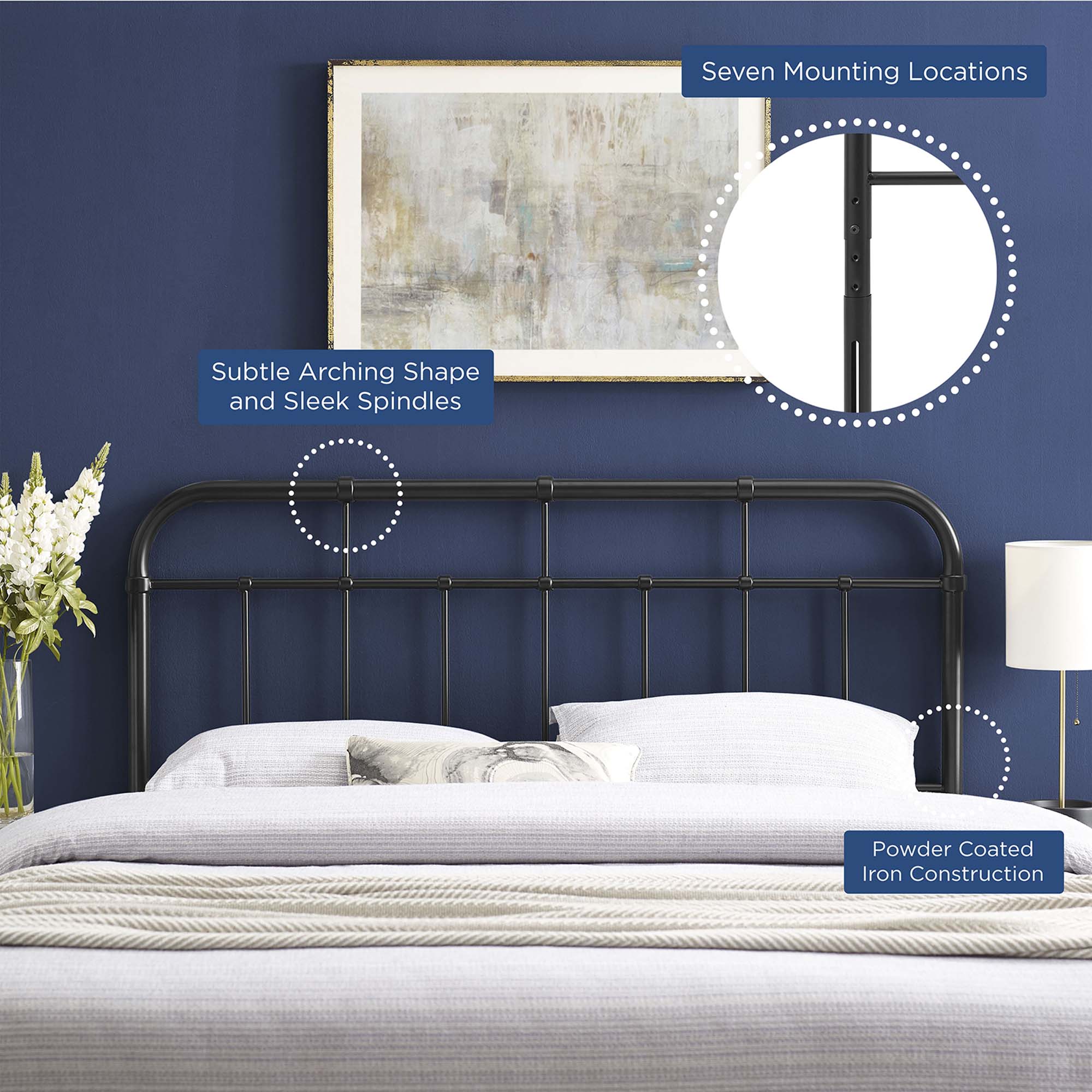 Alessia Metal Twin Headboard by Modway