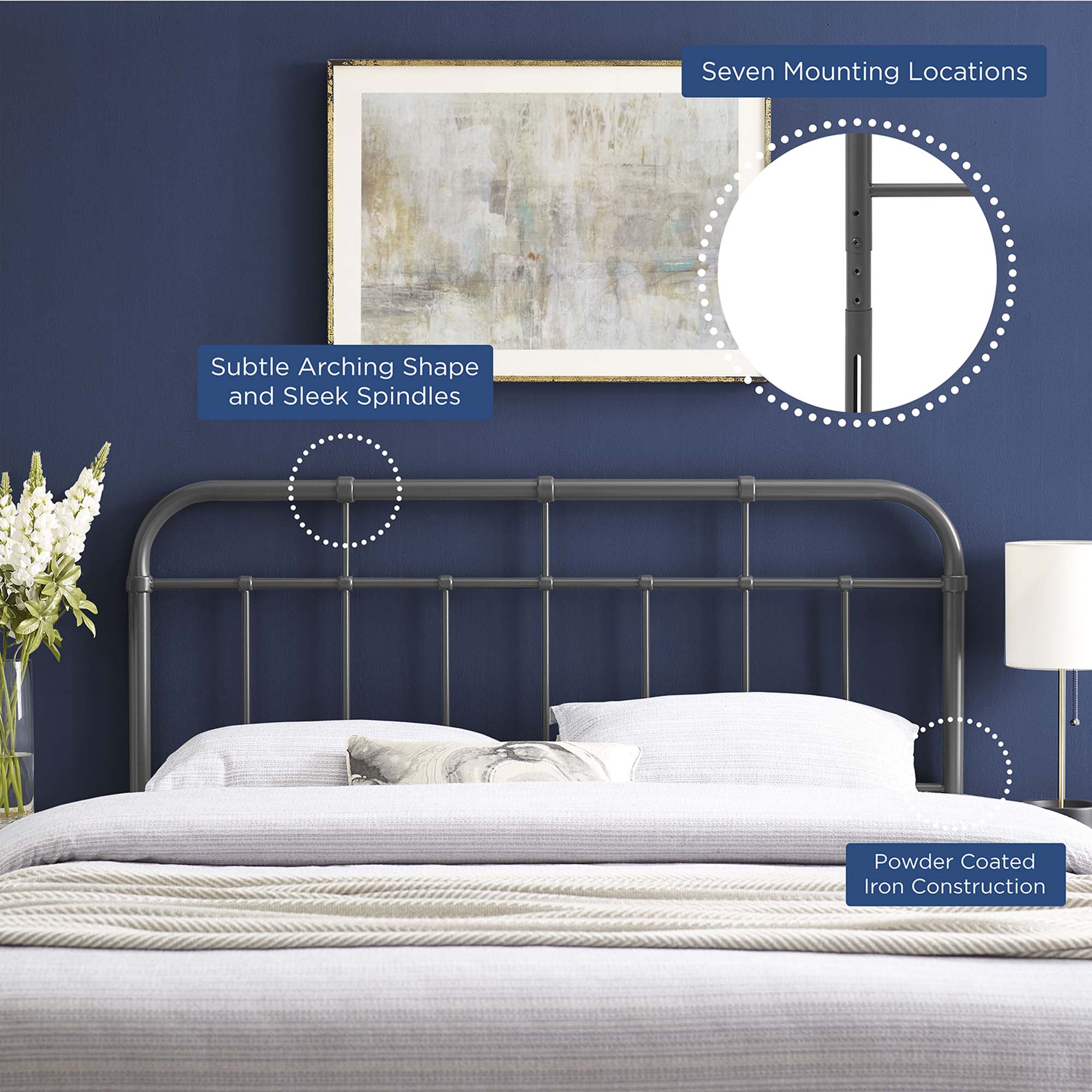 Alessia Metal Queen Headboard by Modway