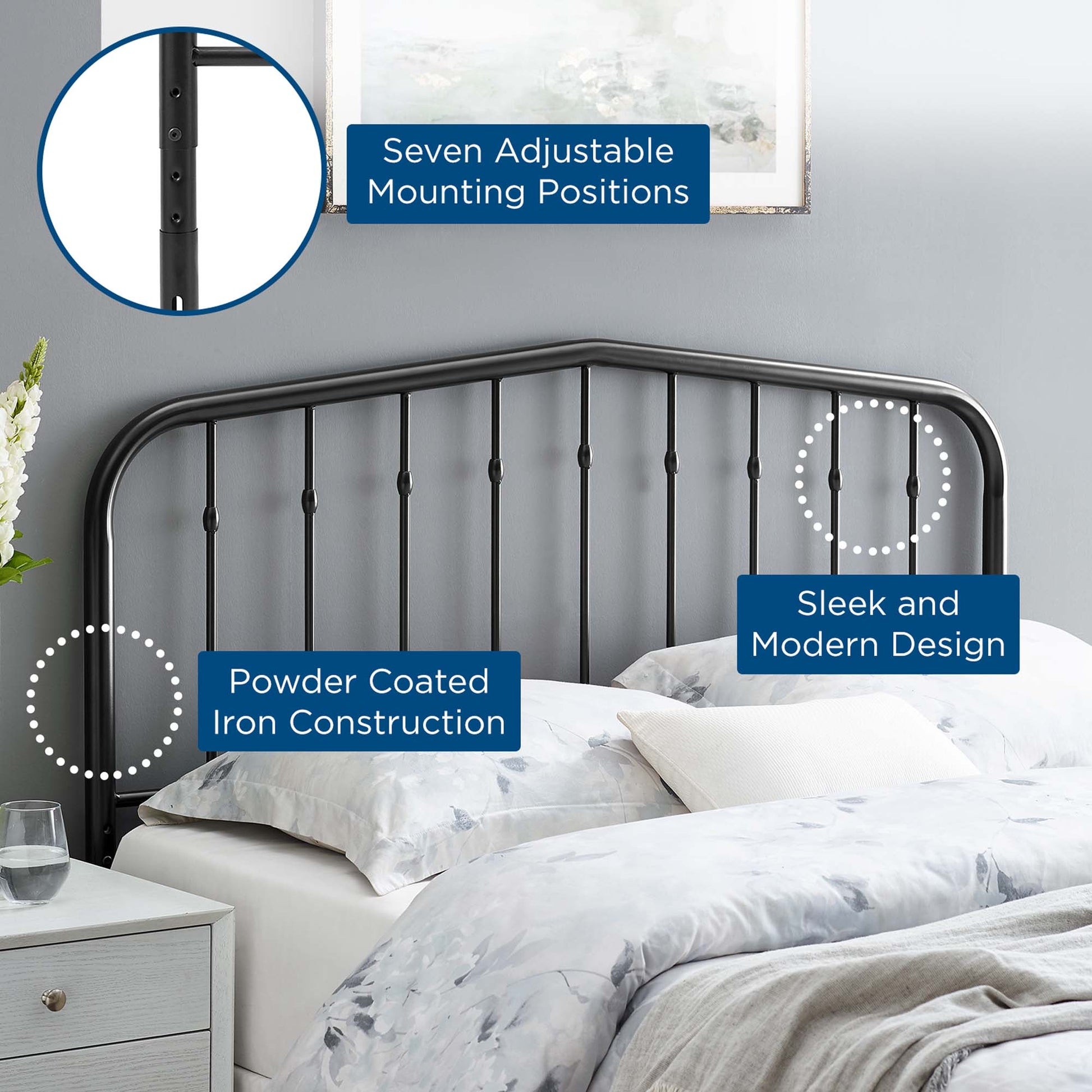 Lennon Metal Twin Headboard by Modway - Best Buy Furniture