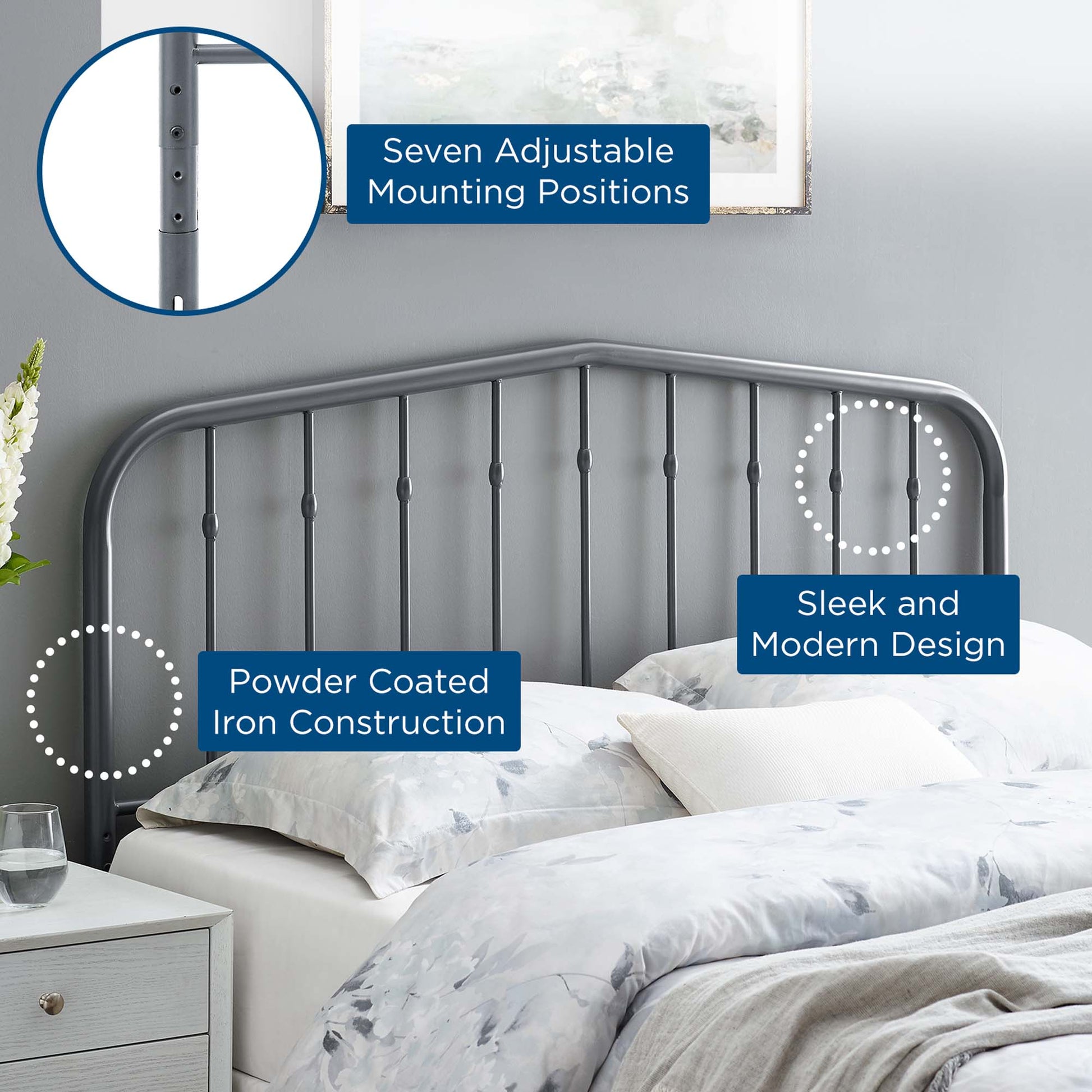 Lennon Metal Twin Headboard by Modway - Best Buy Furniture