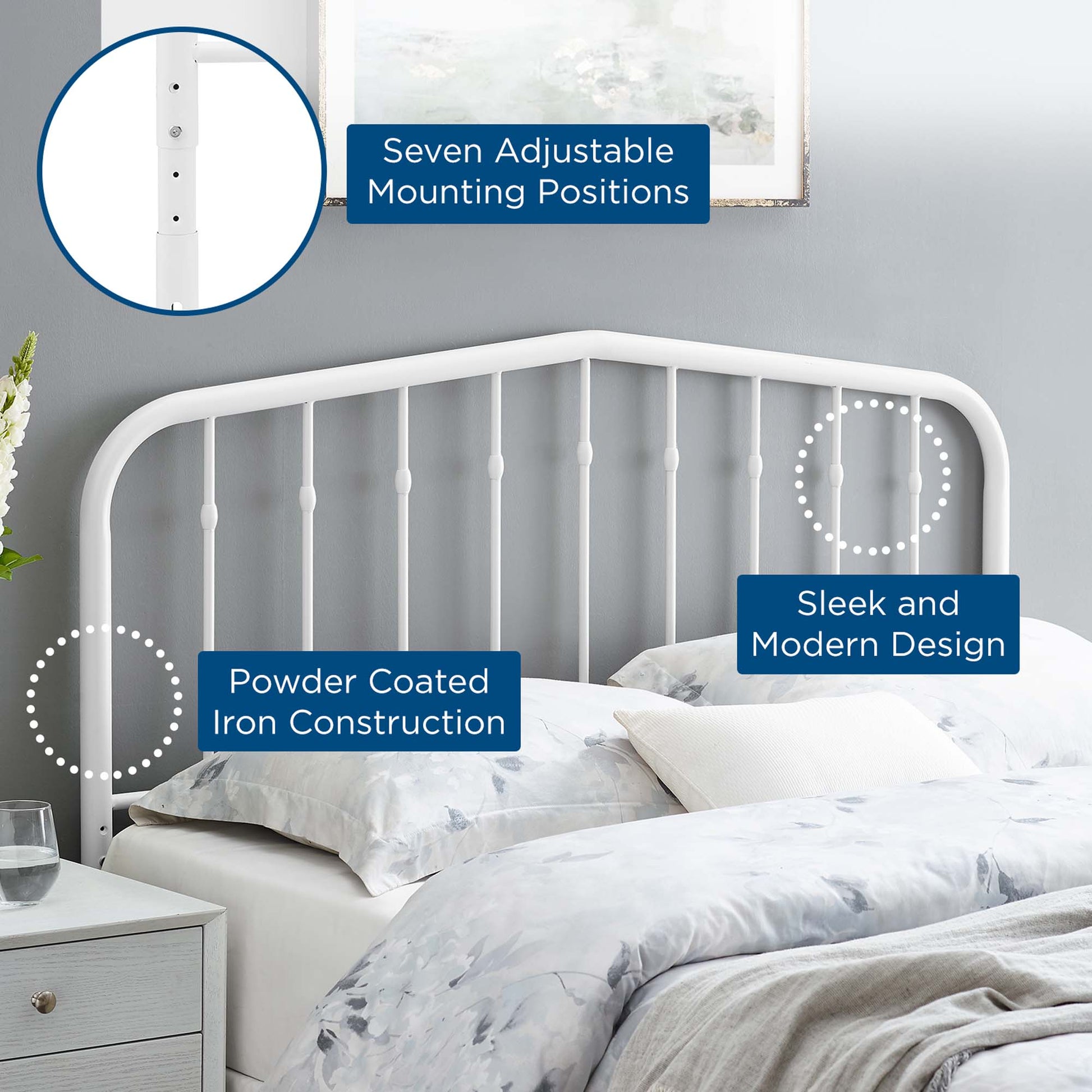 Lennon Metal Twin Headboard by Modway - Best Buy Furniture