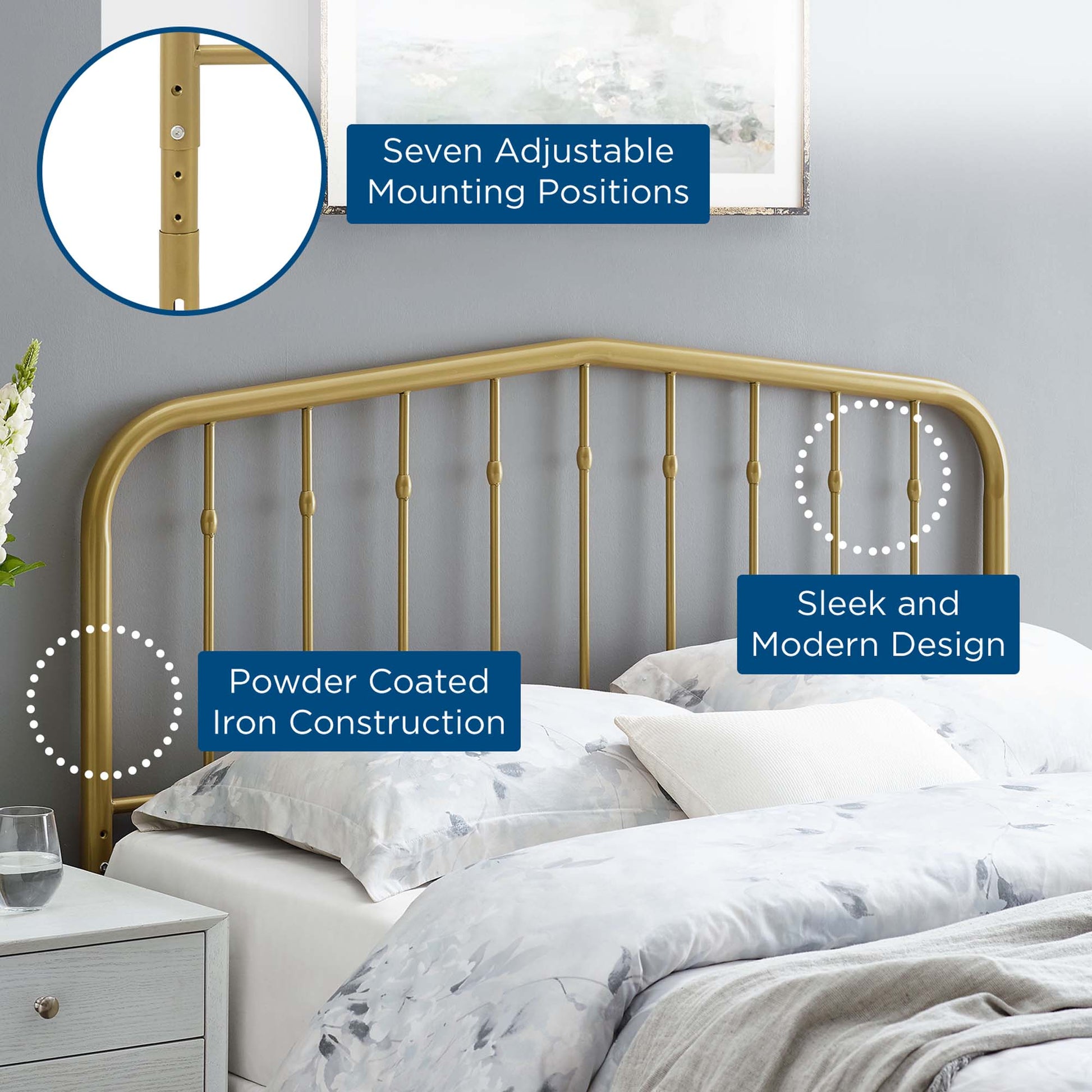 Lennon Metal Queen Headboard by Modway - Best Buy Furniture