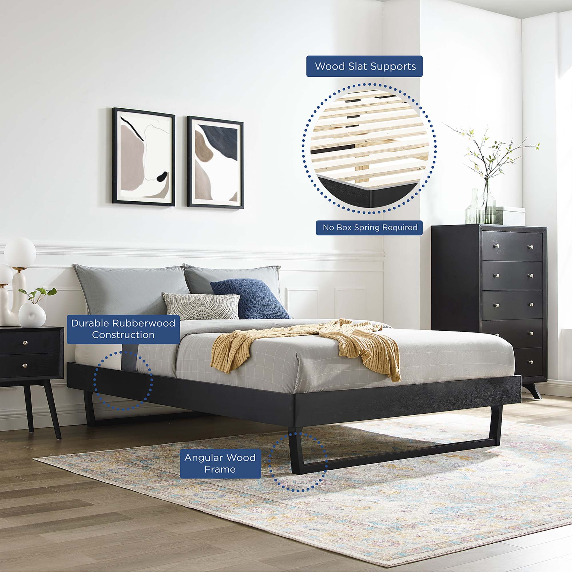 Billie Wood Full Platform Bed Frame by Modway