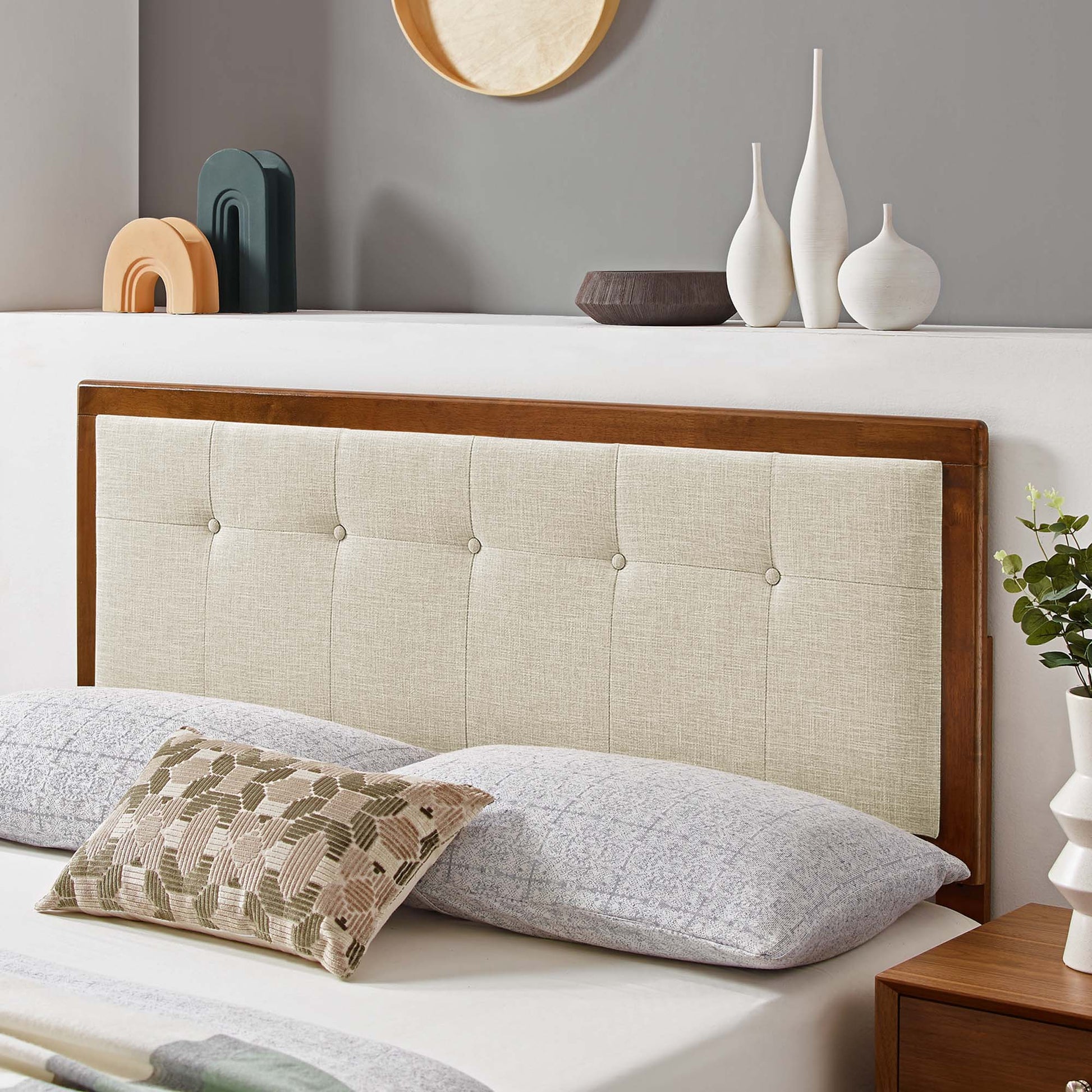 Draper Tufted Fabric and Wood Full Headboard by Modway - Best Buy Furniture