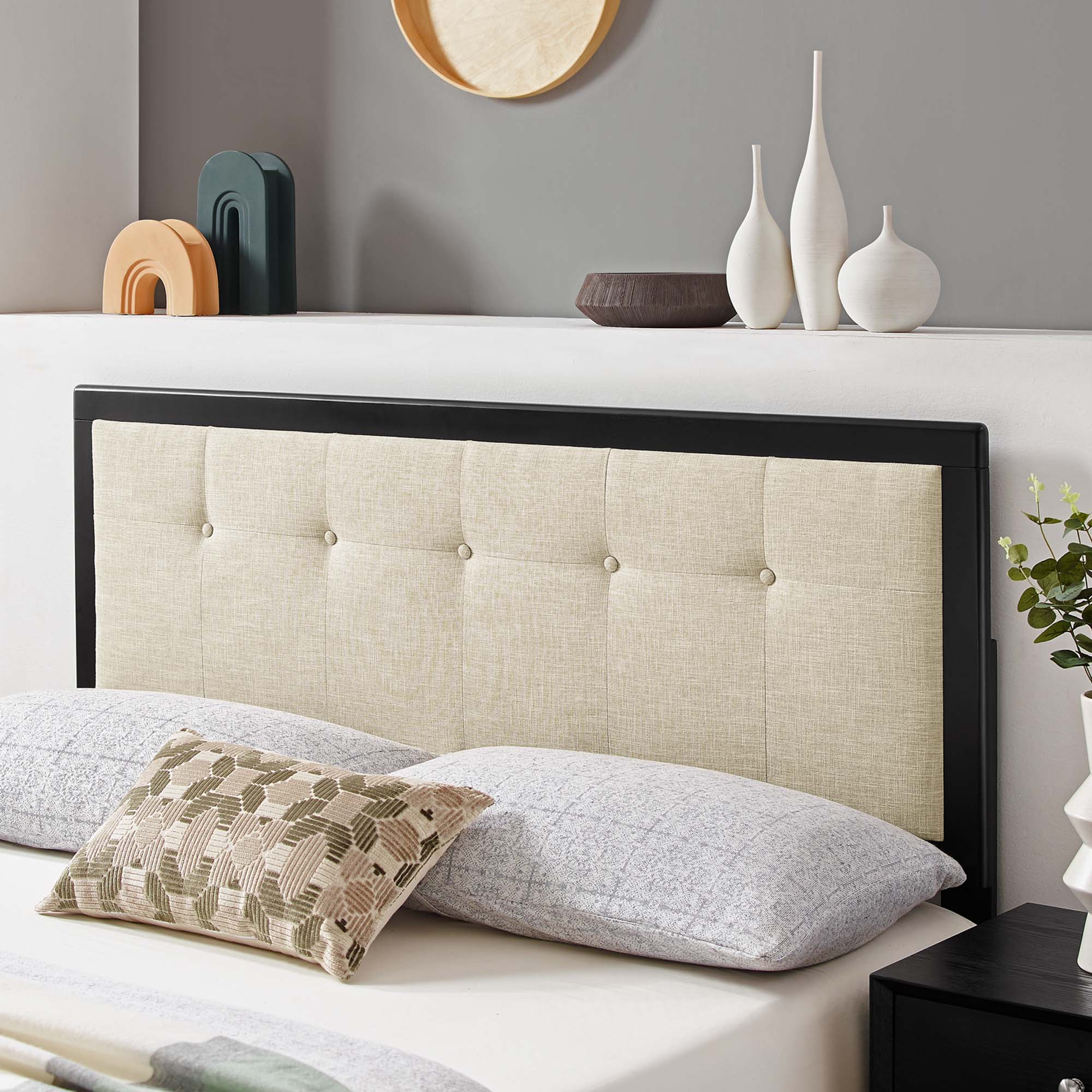 Draper Tufted Fabric and Wood King Headboard by Modway - Best Buy Furniture