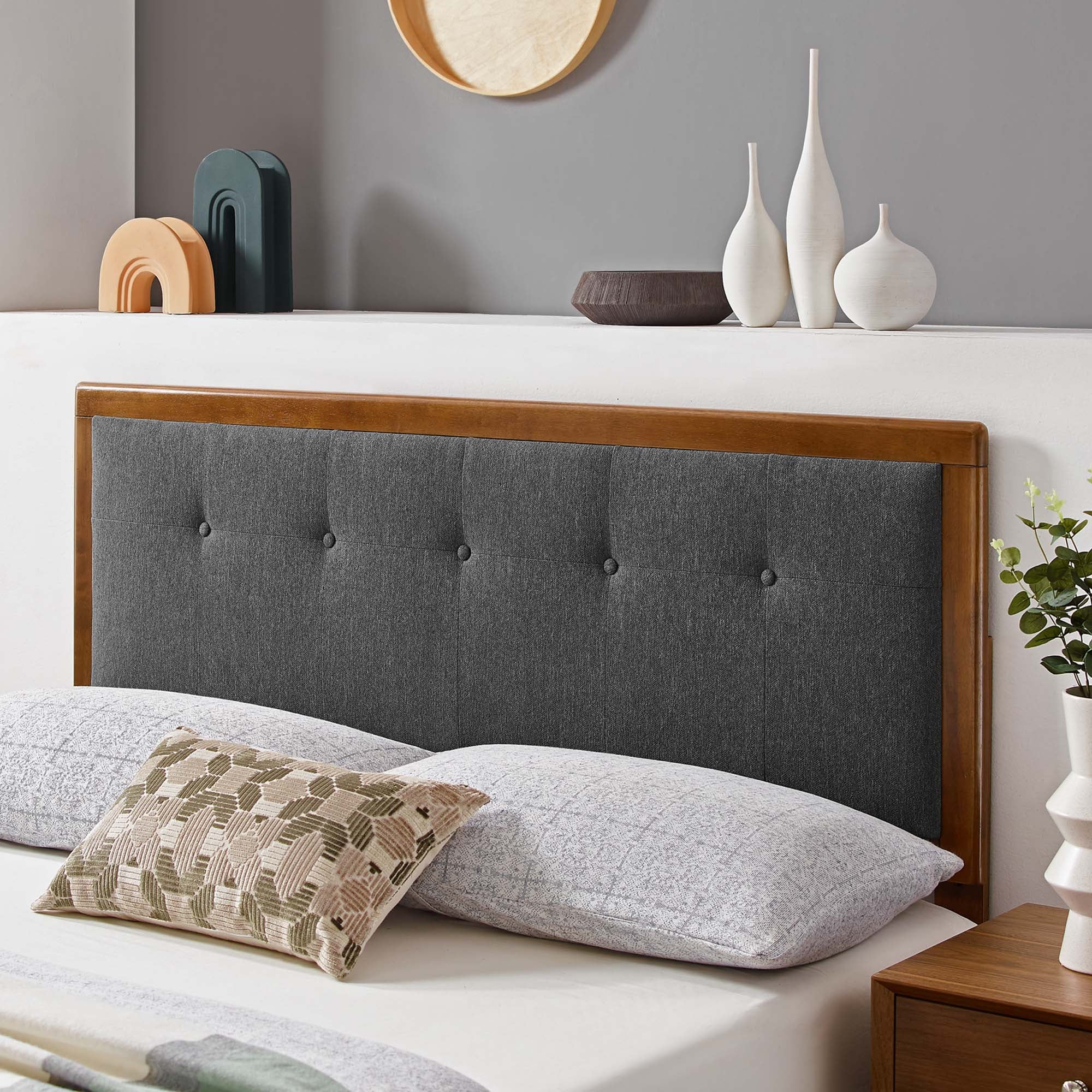 Draper Tufted Fabric and Wood King Headboard by Modway - Best Buy Furniture