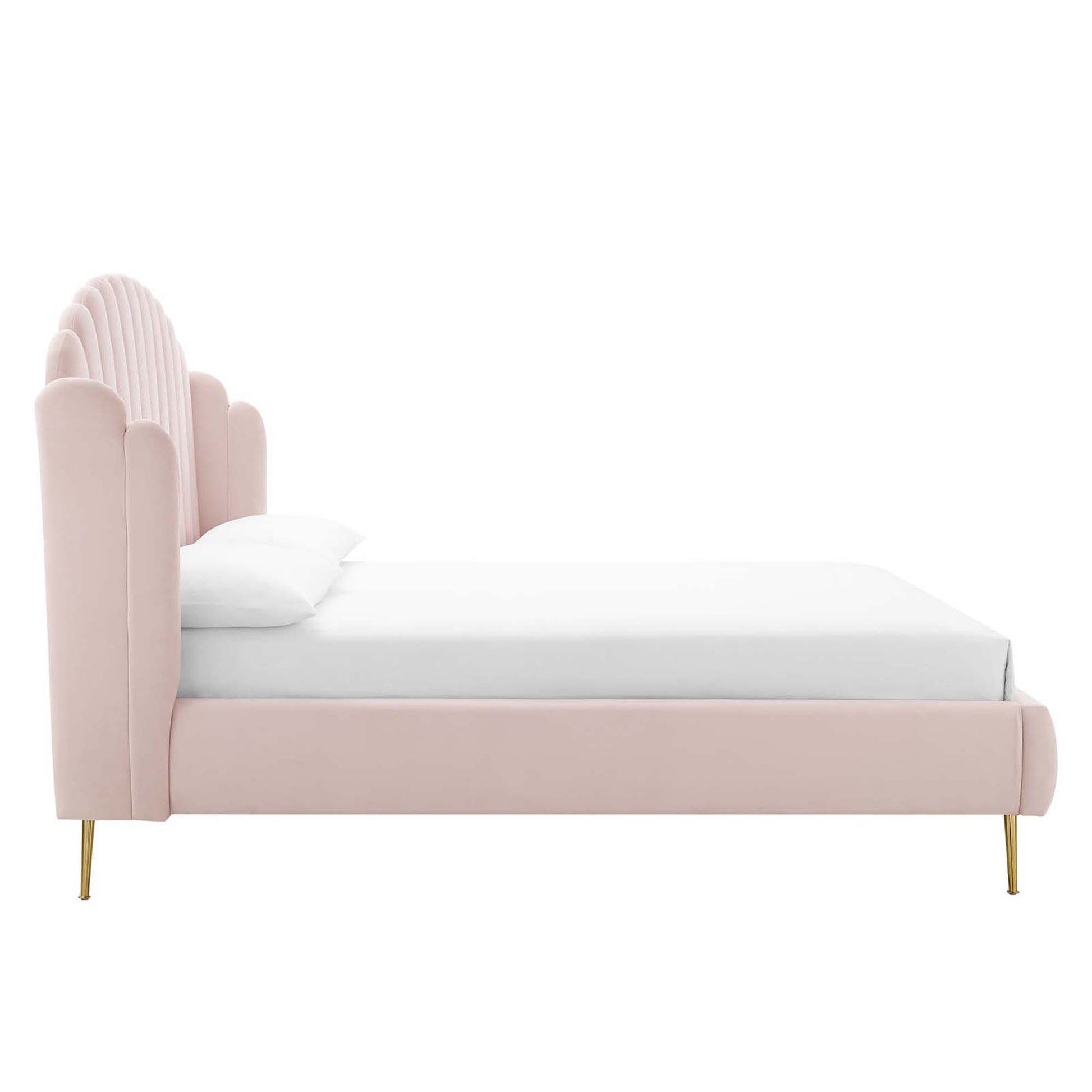 Lana Performance Velvet Queen Wingback Platform Bed by Modway - Best Buy Furniture