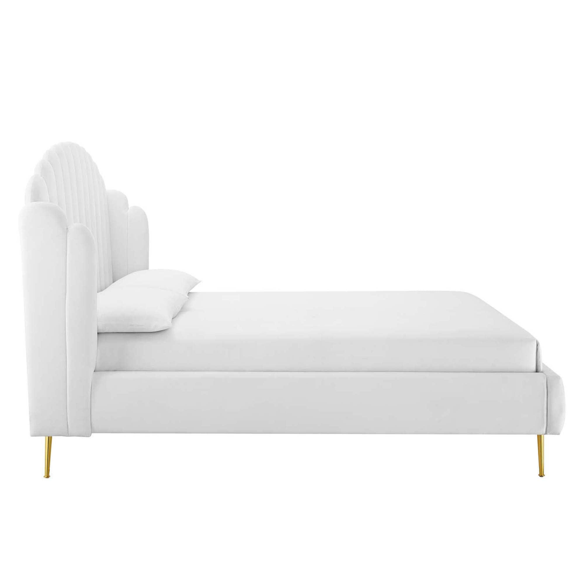 Lana Performance Velvet Queen Wingback Platform Bed by Modway - Best Buy Furniture