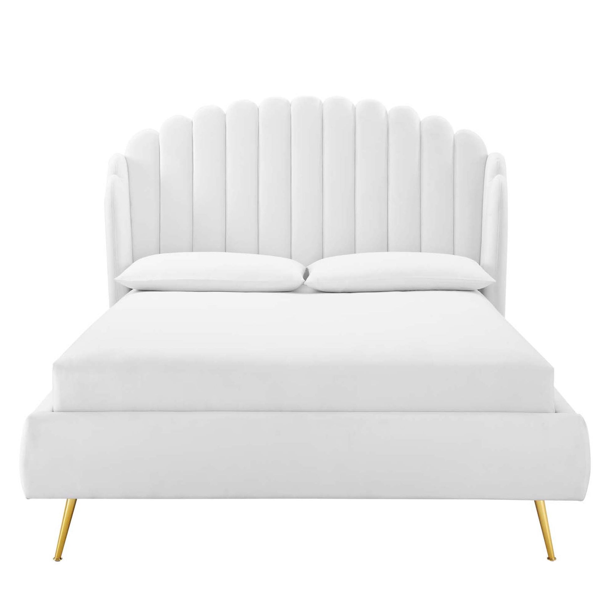 Lana Performance Velvet Queen Wingback Platform Bed by Modway - Best Buy Furniture