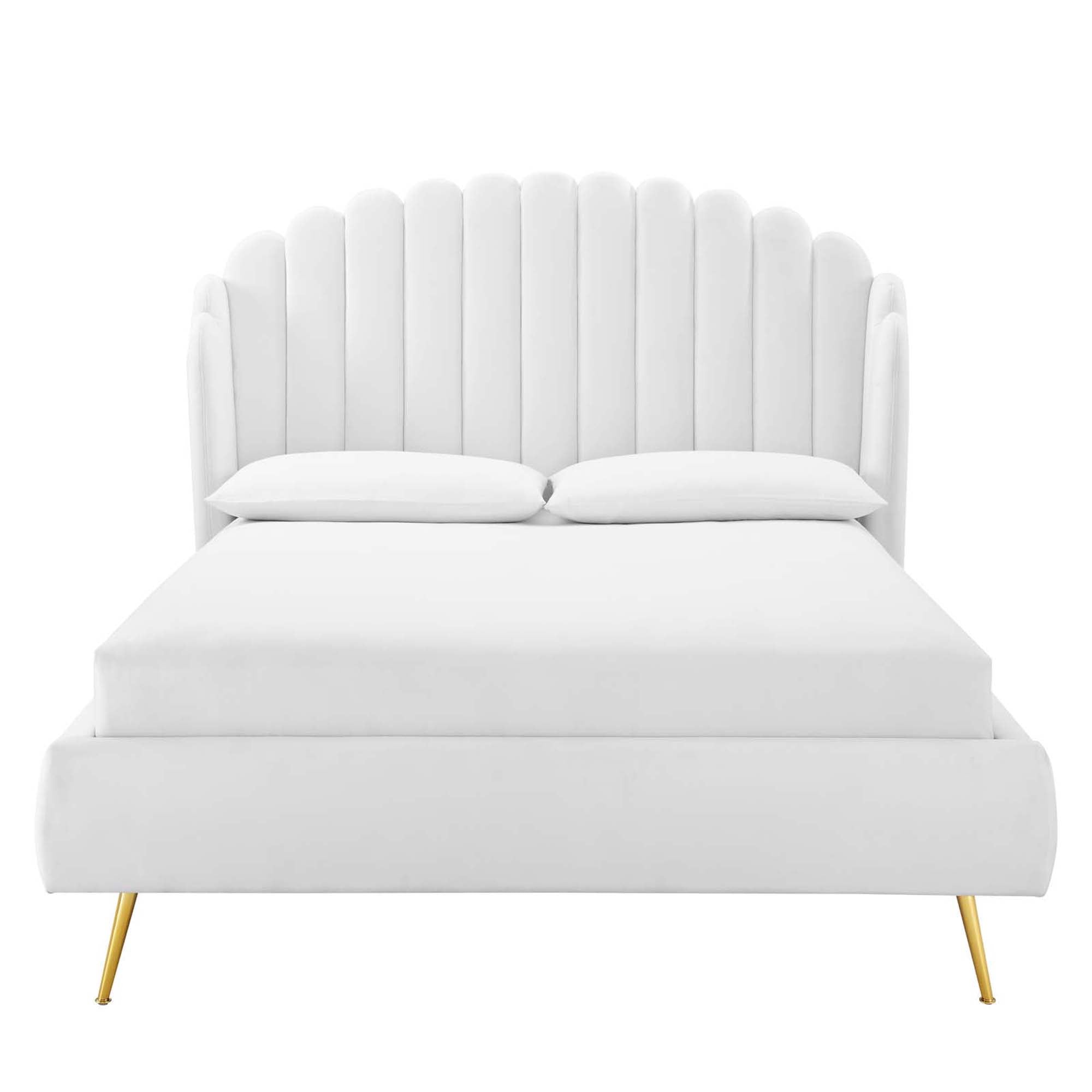 Lana Performance Velvet Queen Wingback Platform Bed by Modway - Best Buy Furniture