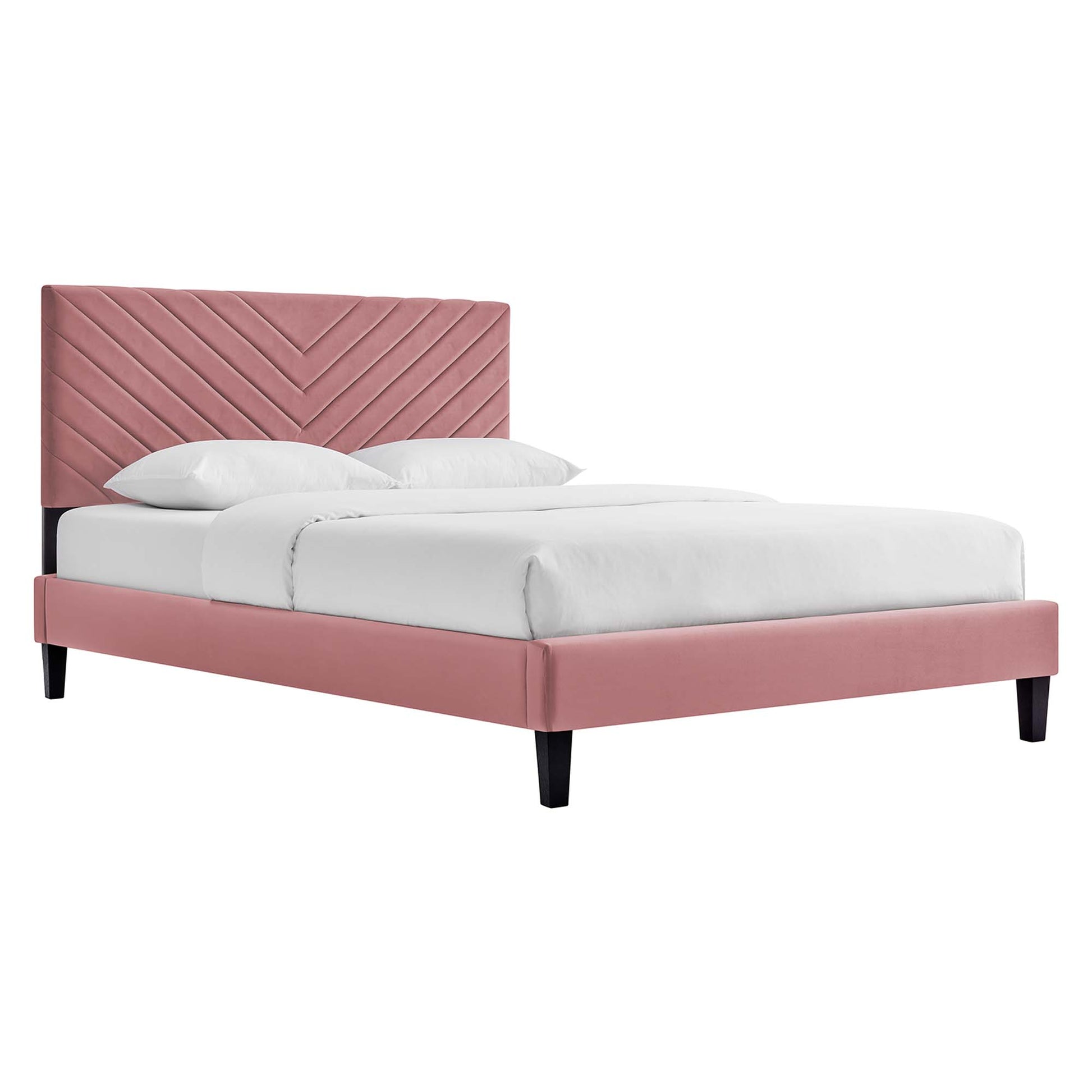Roxanne Performance Velvet Queen Platform Bed by Modway - Best Buy Furniture