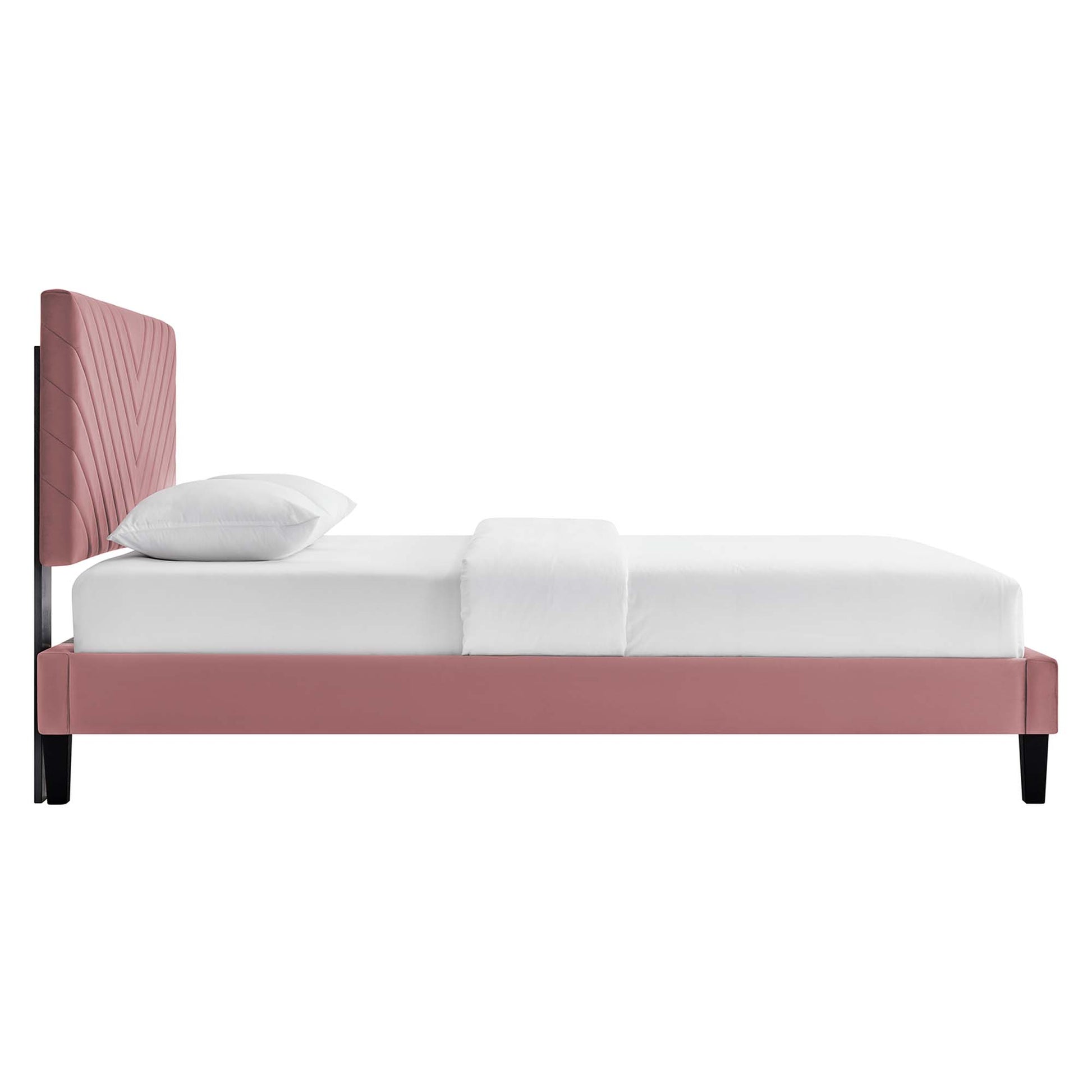 Roxanne Performance Velvet Queen Platform Bed by Modway - Best Buy Furniture