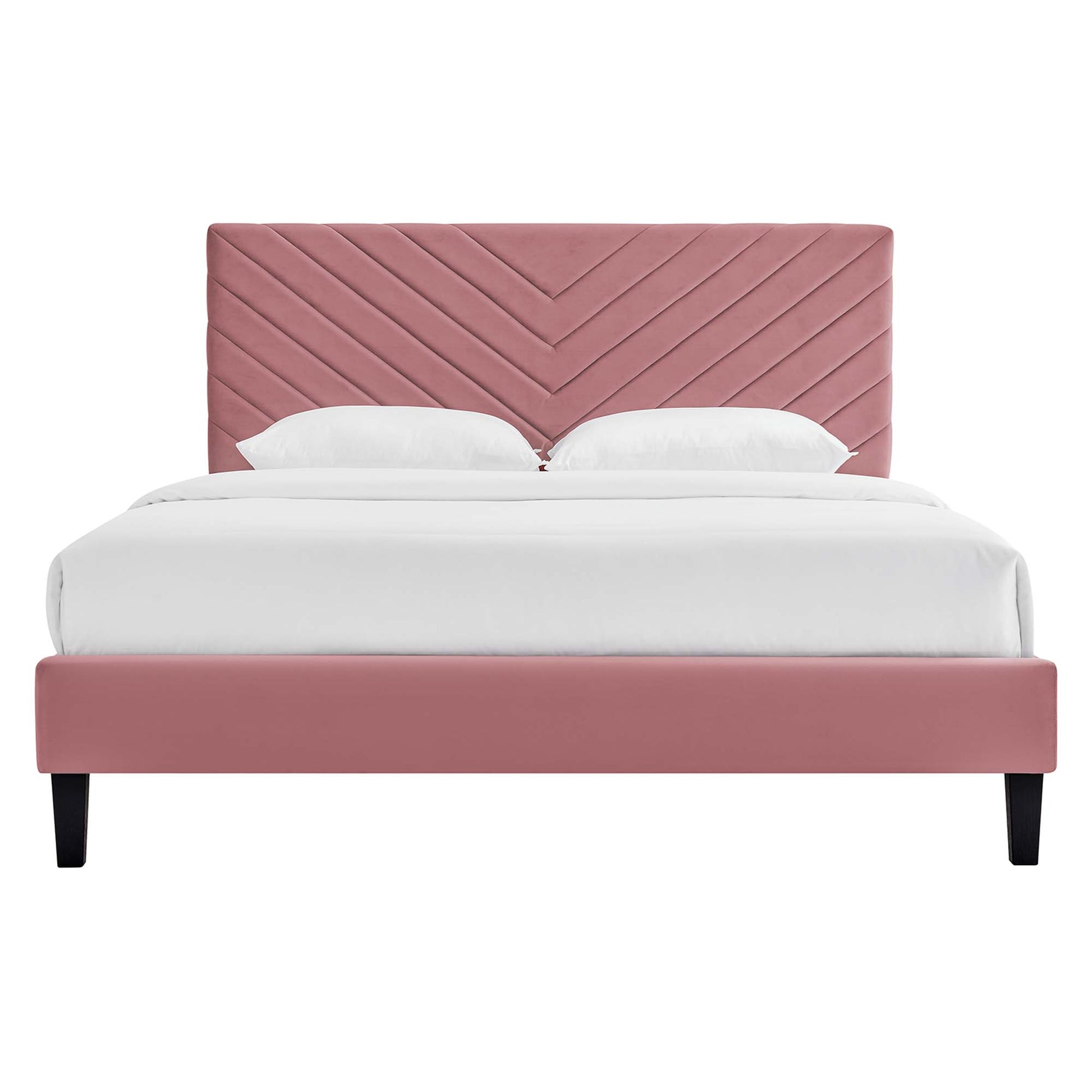 Roxanne Performance Velvet Queen Platform Bed by Modway - Best Buy Furniture