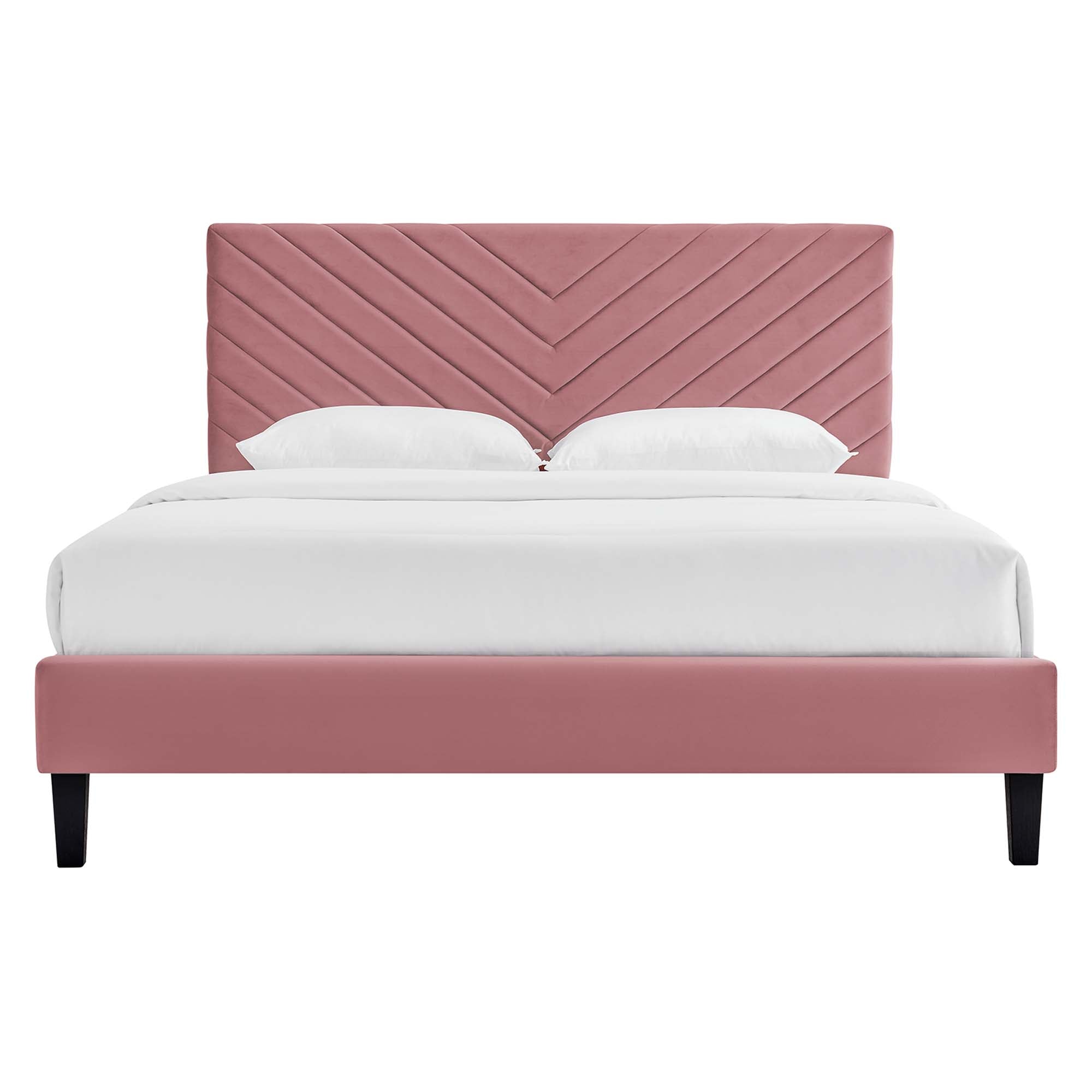 Roxanne Performance Velvet Queen Platform Bed by Modway - Best Buy Furniture