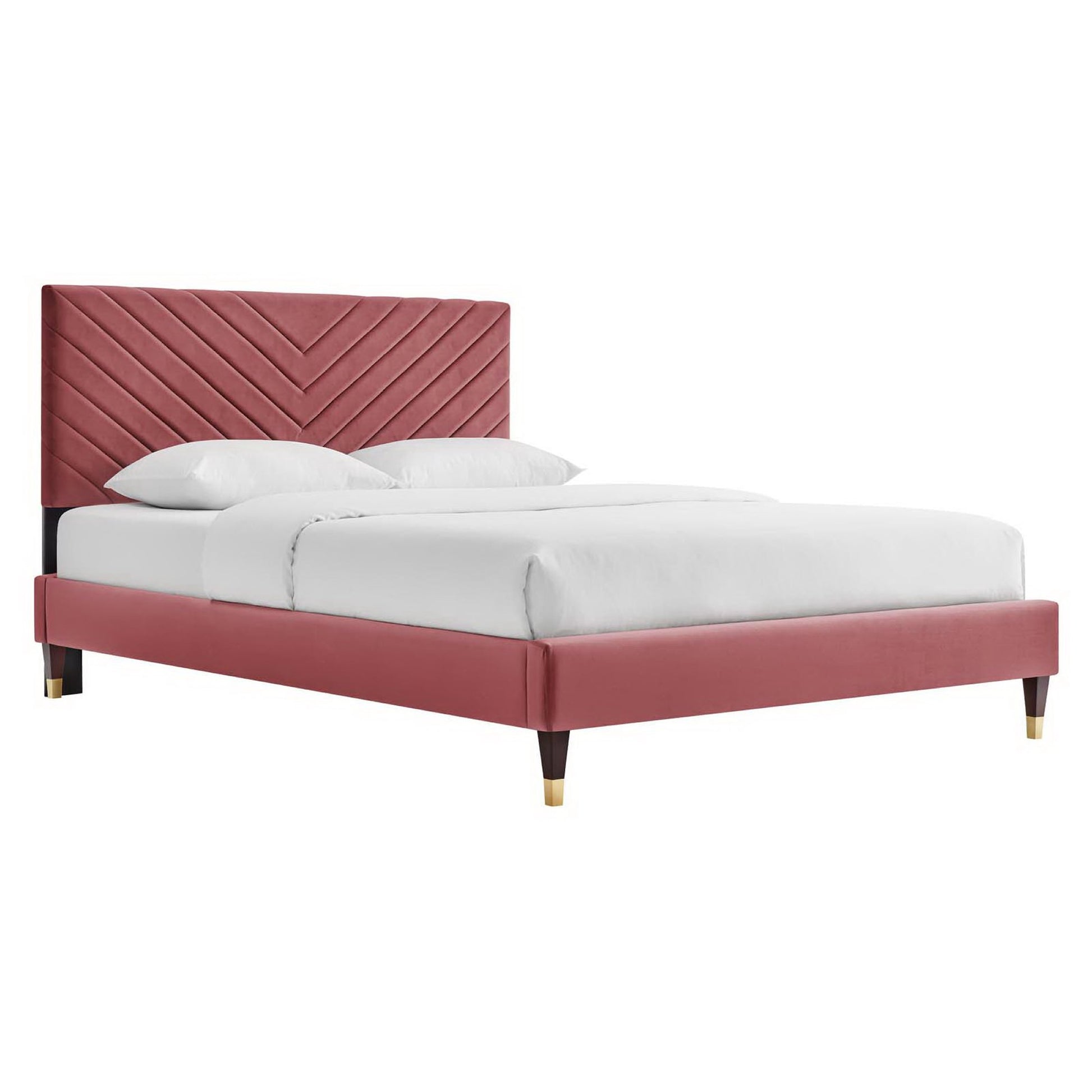 Roxanne Performance Velvet Queen Platform Bed by Modway - Best Buy Furniture